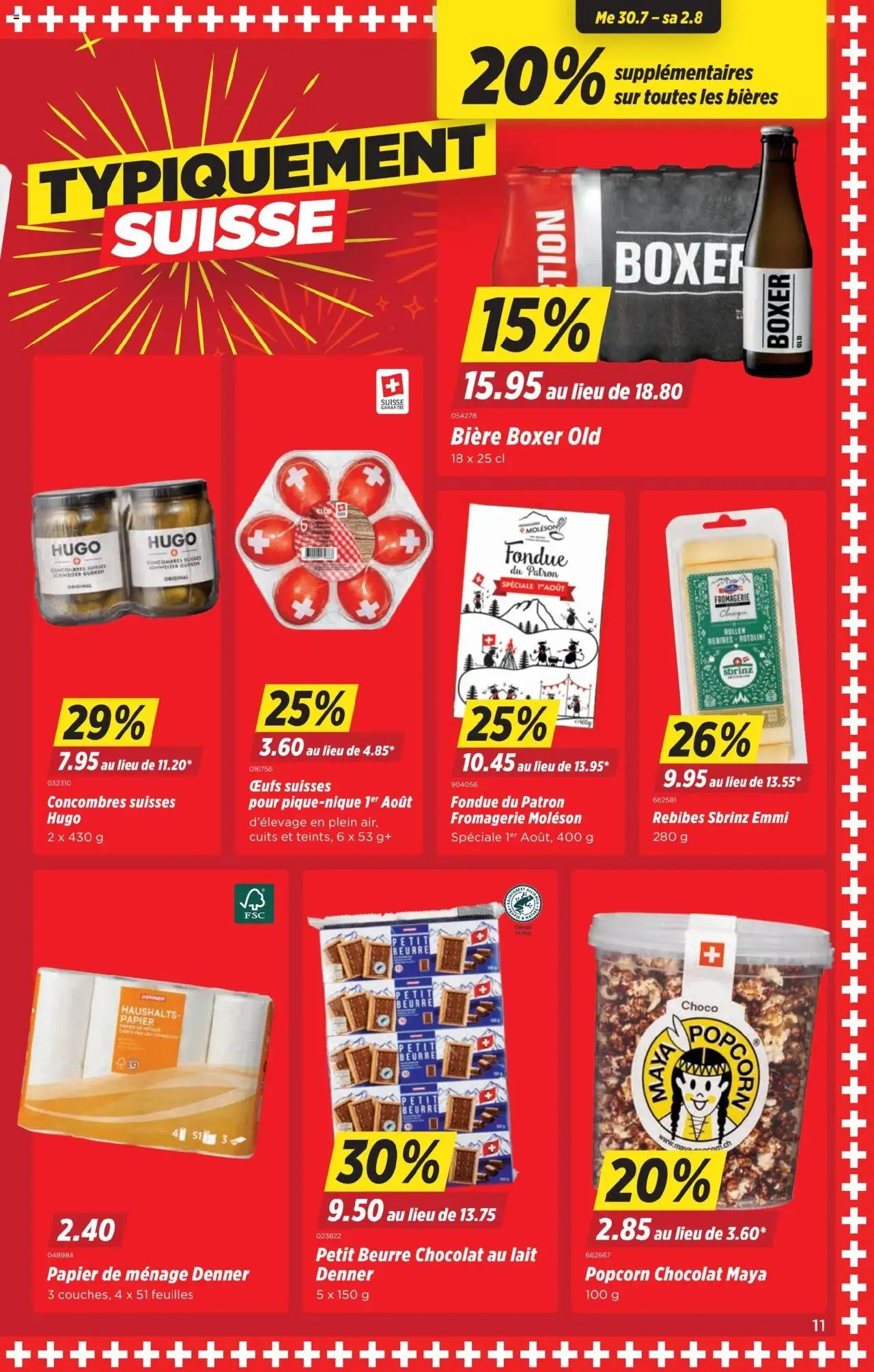Denner Aktionen FR ab 29.07.2025 | Seite: 11 | Produkte: Boxer, Gurken, Fondue