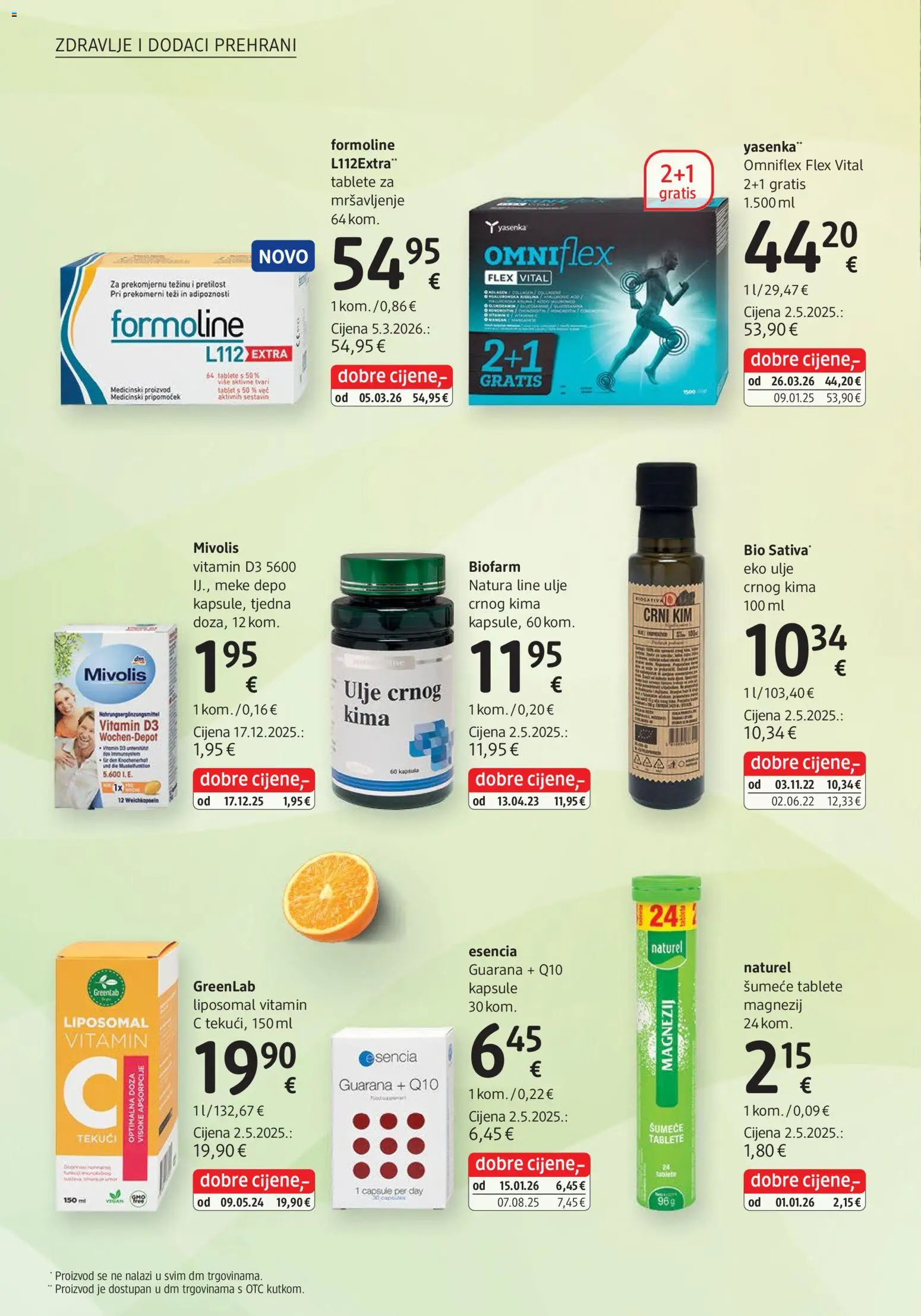 DM katalog | vrijedi od 01.04.2026 | Stranica: 32 | Proizvodi: Ulje, Tablet, Šumeće tablete, Kim