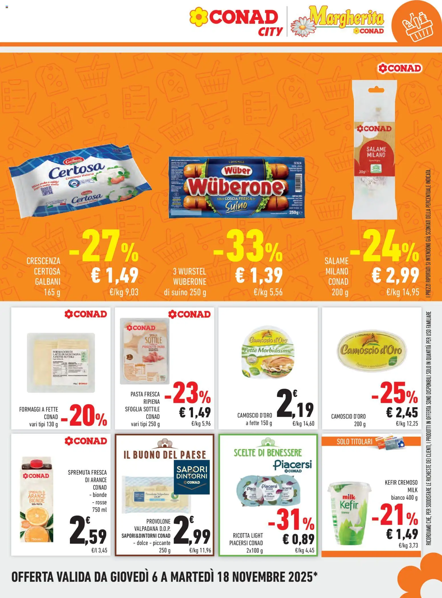 Volantino Conad del 06.11.2025 | Pagina: 7 | Prodotti: Provolone, Salame, Suino, Ricotta