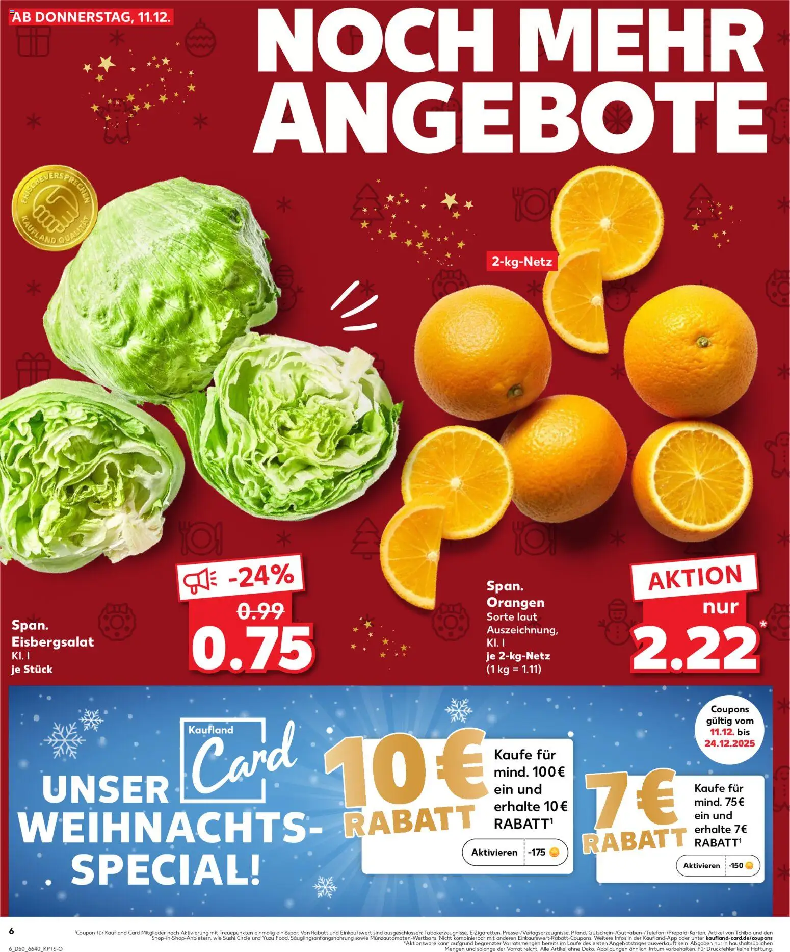 Kaufland prospekt Stuttgart	 – gültig ab 14.12.2025 | Seite: 6 | Produkte: Orangen, Eisbergsalat