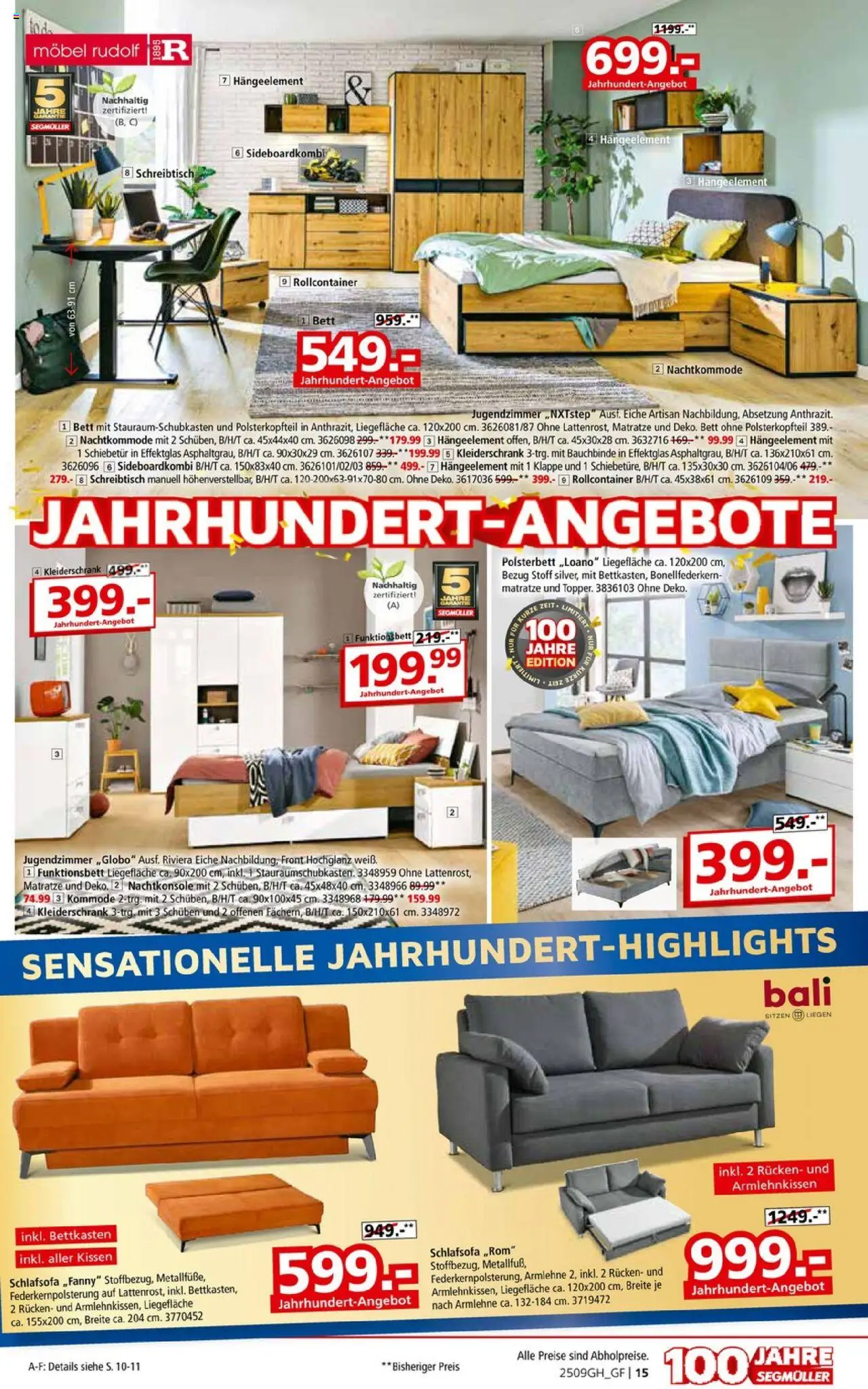 Segmüller Prospekt 	 – gültig ab 13.09.2025 | Seite: 33 | Produkte: Schlafsofa, Matratze, Kleiderschrank, Kommode