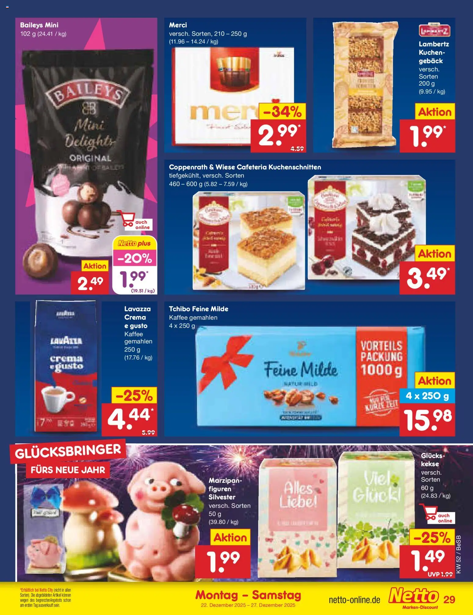 Netto Marken-Discount Prospekt 	 – gültig ab 22.12.2025 | Seite: 29 | Produkte: Merci, Kaffee, Kuchen, Kekse