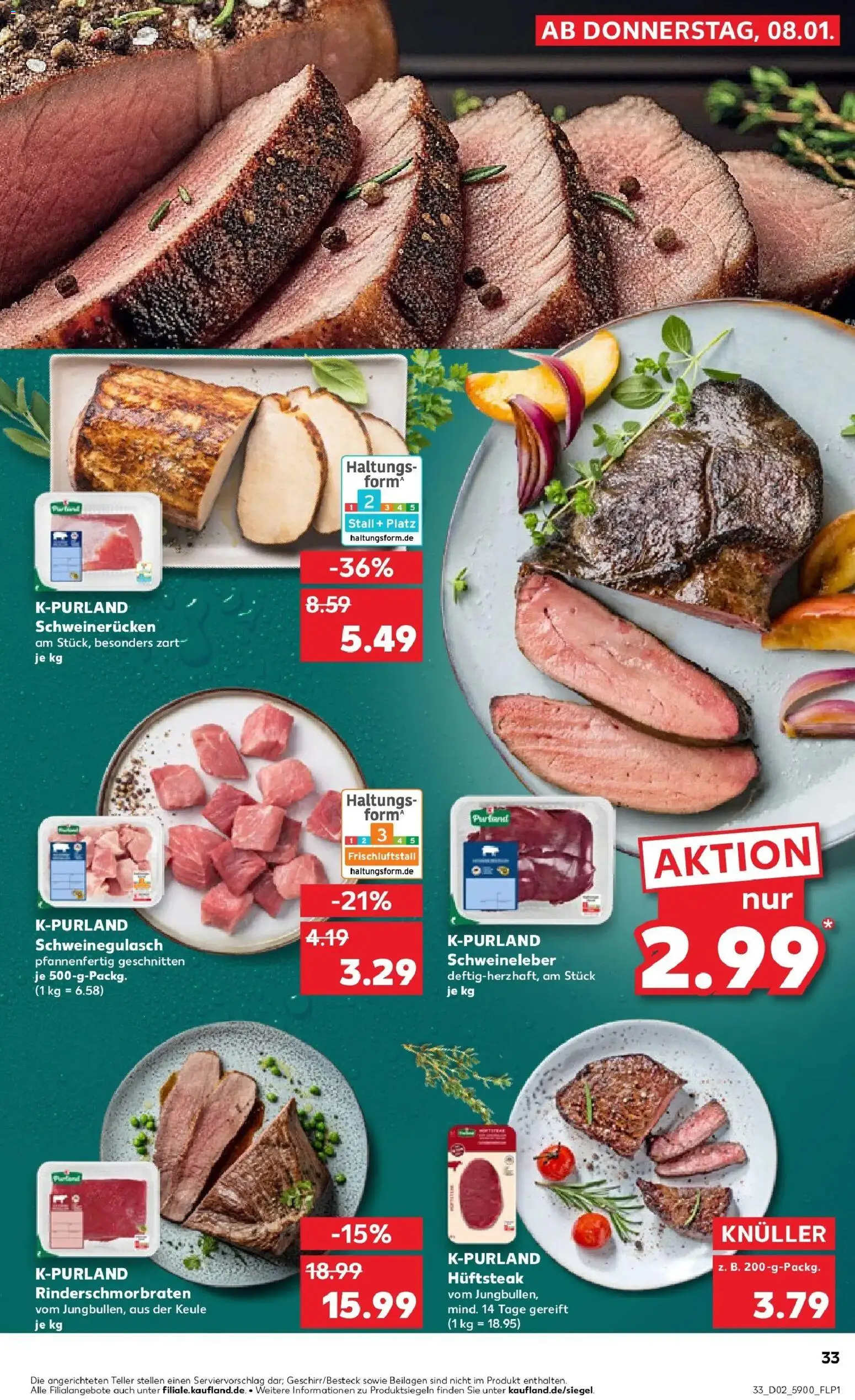 Kaufland prospekt Wurzen	 – gültig ab 11.01.2026 | Seite: 33 | Produkte: Schweinegulasch, Schweinerucken