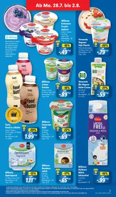 Lidl - Hessen - gültig ab dem 28.07.2025 | Seite: 5 | Produkte: Kefir, Joghurt, Creme, Speisequark