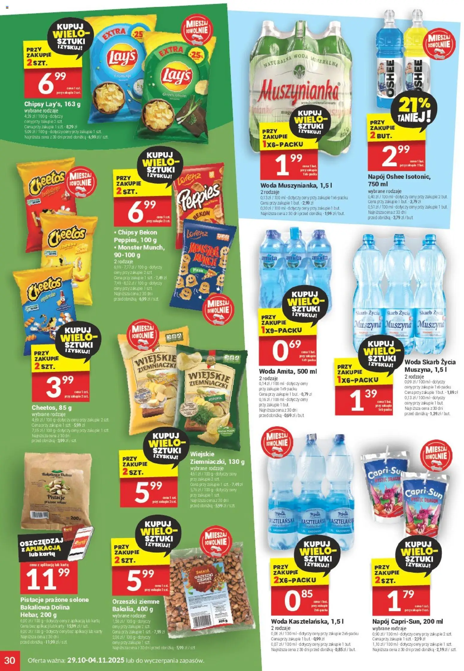 Twój Market Gazetka od 29.10.2025 | Strona: 30 | Produkty: Karta, Muszynianka, Ziemniaczki, Pizza