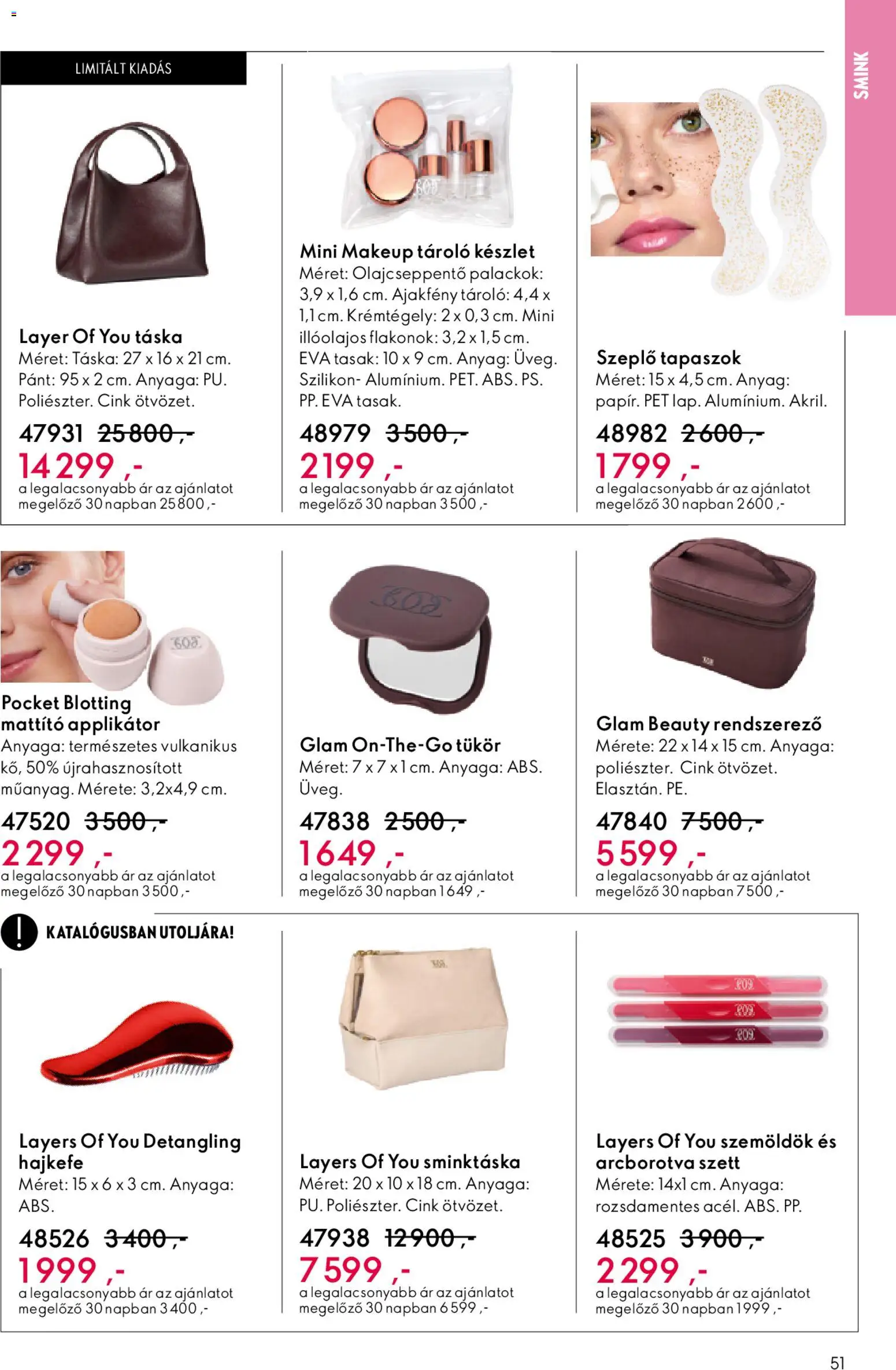 Oriflame akciós ujság - amely érvényes a következő dátumtól: 15.04.2026 | Oldal: 51 | Termékek: Táska, Applikátor, Tükör, Smink