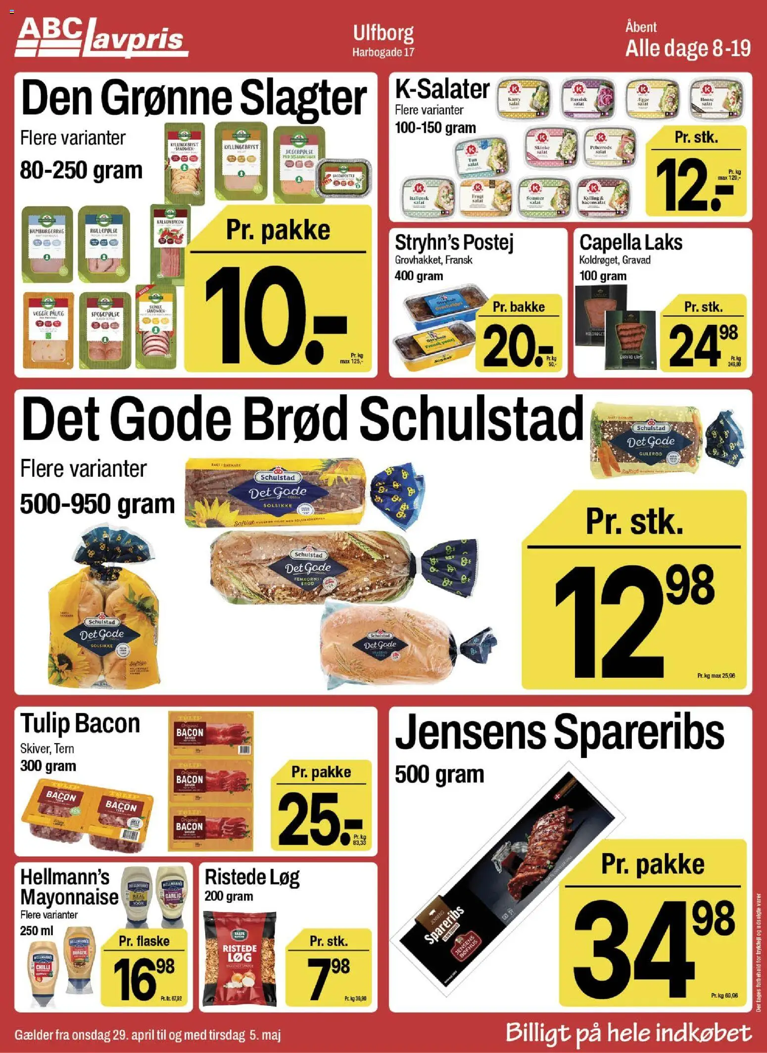 Abc Lavpris tilbudsavis – gyldig fra 29.04.2026 | Side: 8 | Produkter: Salat, Løg, Spegepølse, Gulerod
