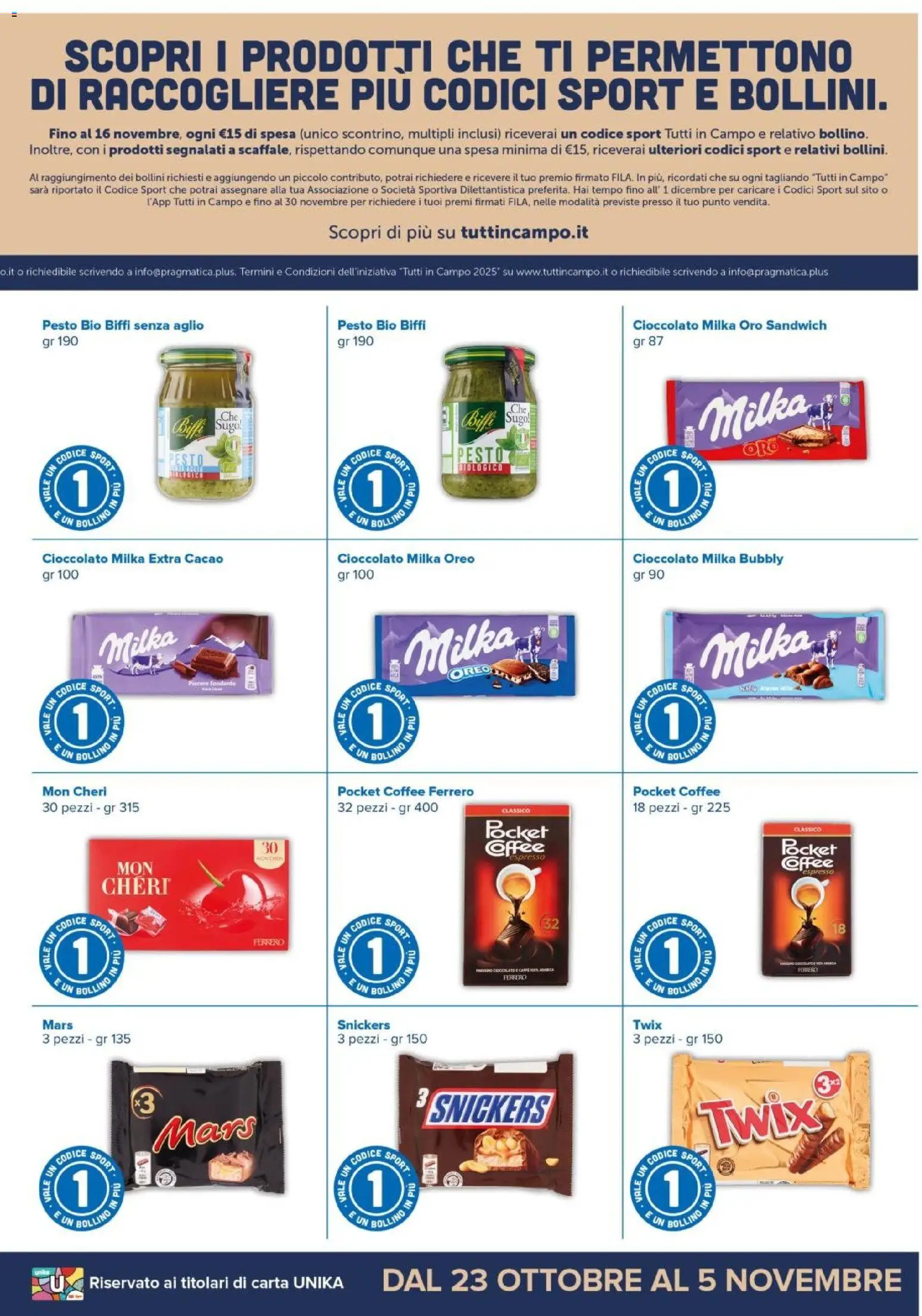 Volantino Oasi del 22.10.2025 | Pagina: 7 | Prodotti: Cioccolato, Pesto, Cacao, Sugo