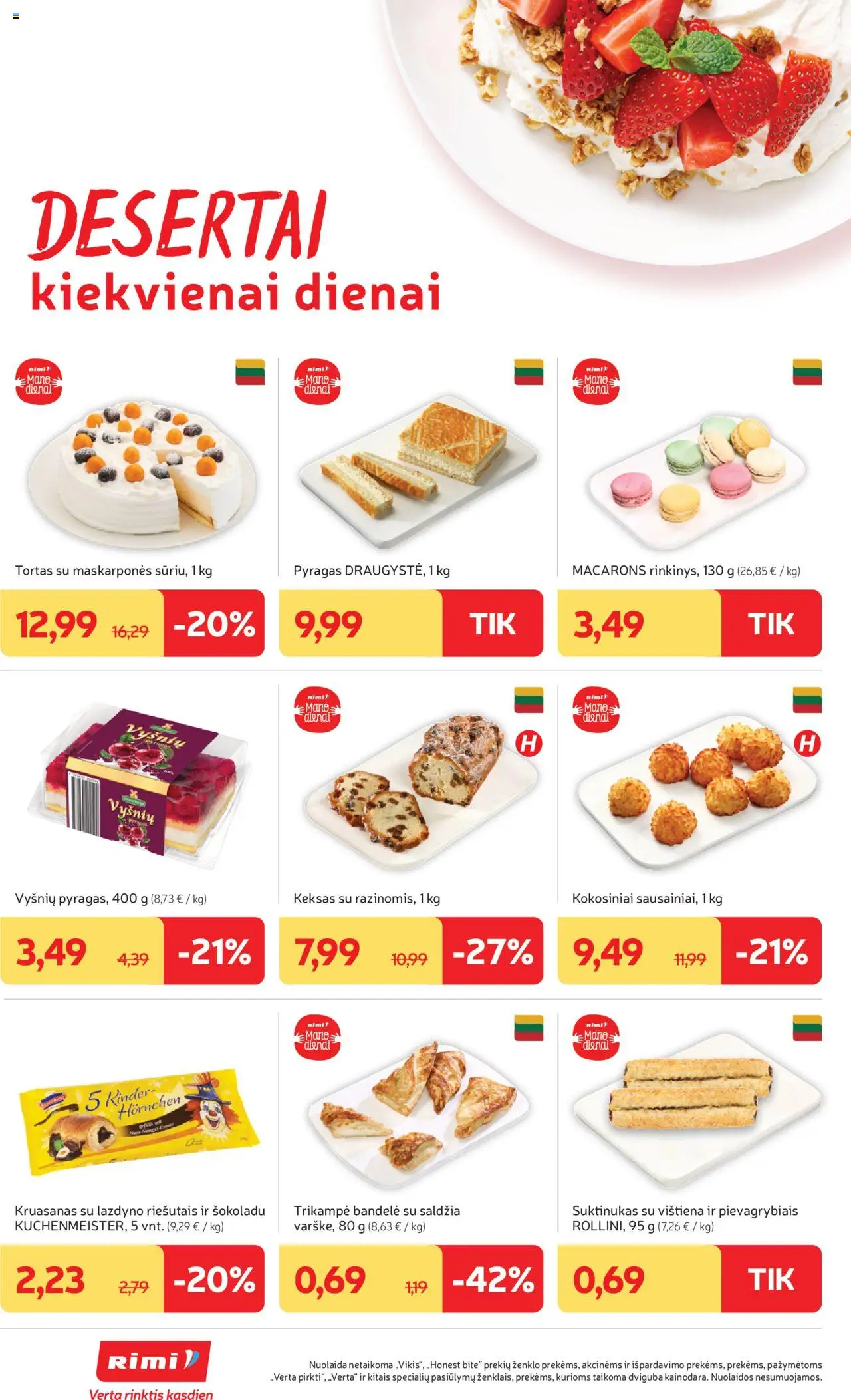 Rimi akcijos nuo 21.10.2025 | Puslapis: 8 | Prekių: Bandelė, Tortas, Pyragas, Vištiena