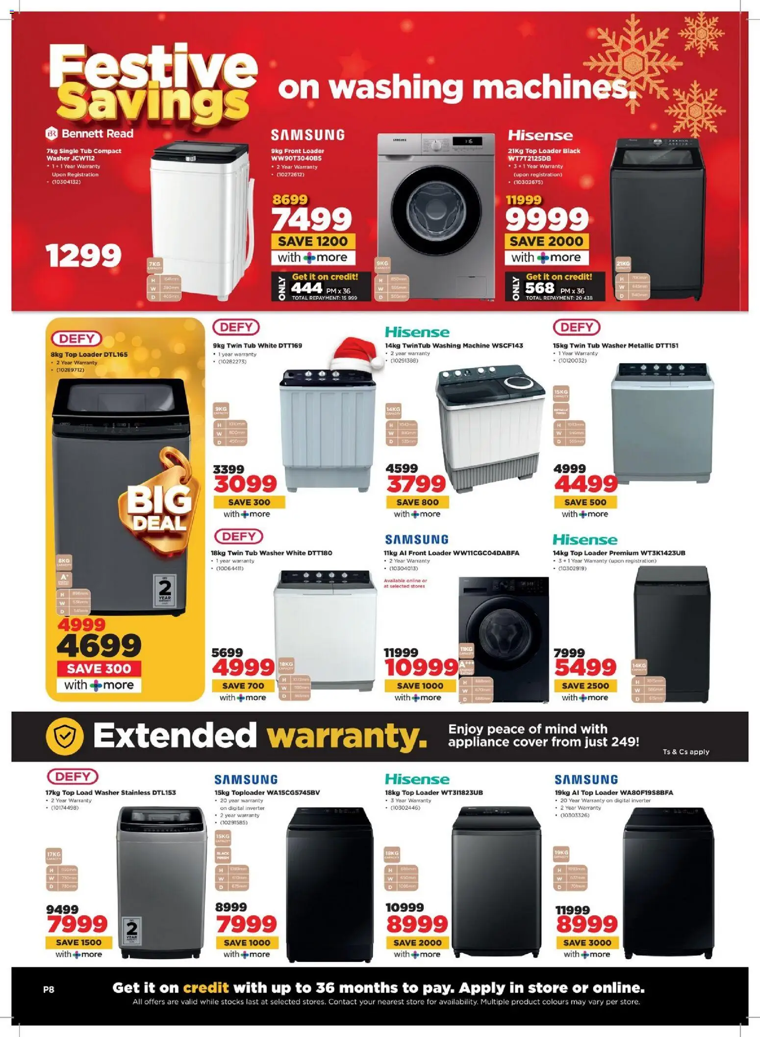 New HiFi Corp catalogue – valid from 17.12.2025 | Page: 8 | Products: Cover, Washing machine