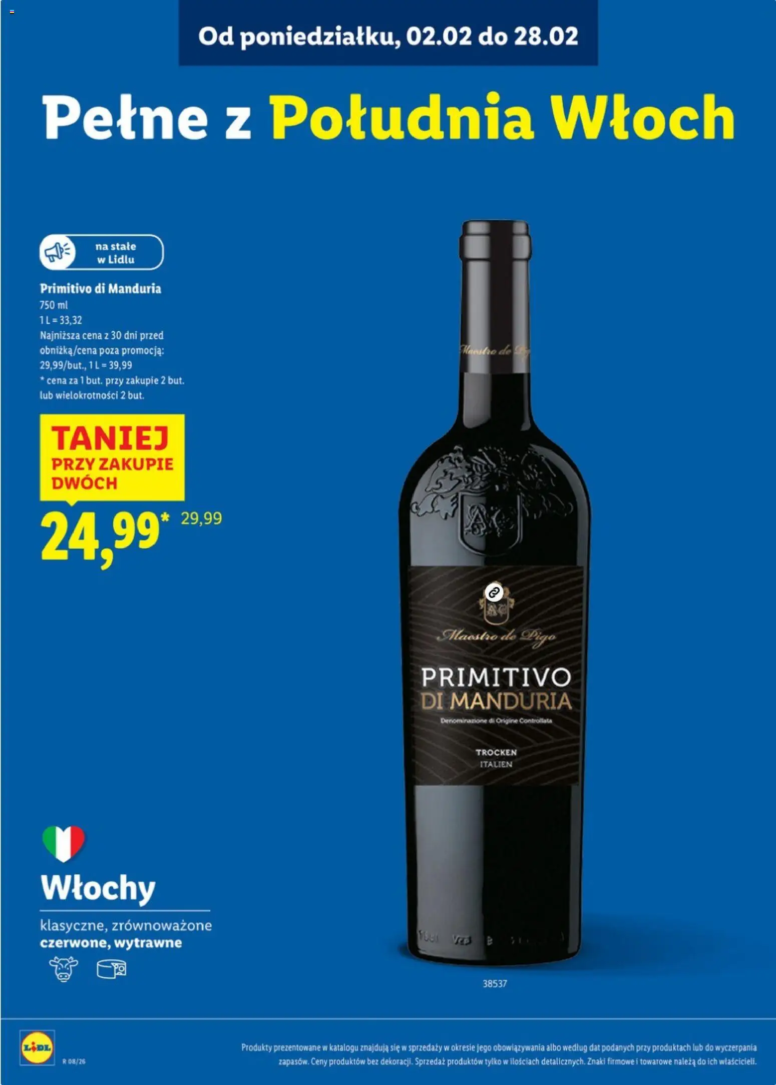 Lidl Katalog karta win od 16.02.2026 | Strona: 5 | Produkty: Primitivo Di Manduria