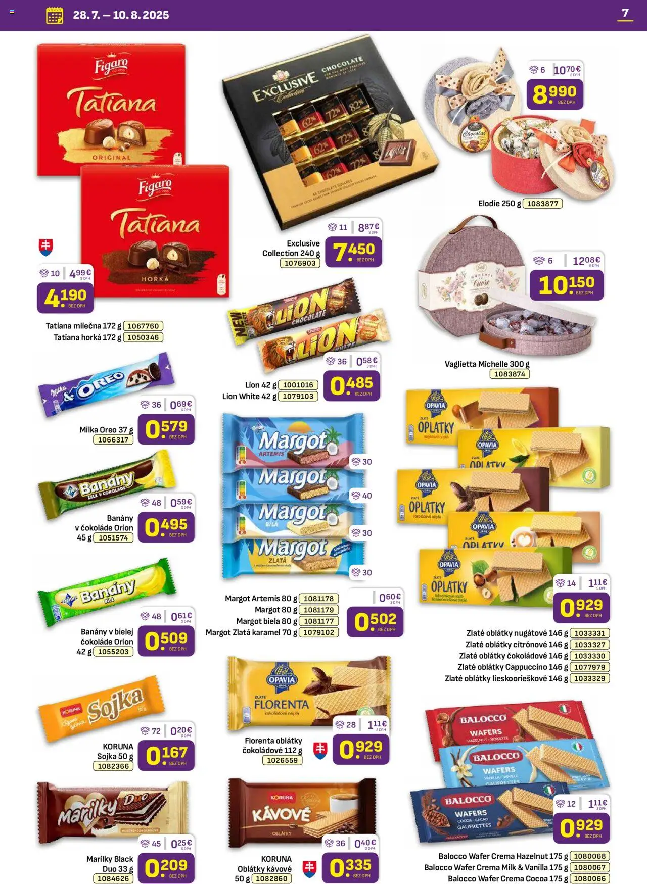 Libex leták │ platný od 28.07.2025 | Strana: 7 | Produkty: Banány v čokoláde, Banány, Milka