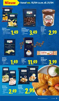 Italiamo Espressobonen in chocolade, Espressobonen in chocolade, 250 g - Voorbeeld van een folder van Lidl, geldig van 13.04.2026 | Pagina: 15 | Producten: Chips, Koekjes, Crème, Koffie
