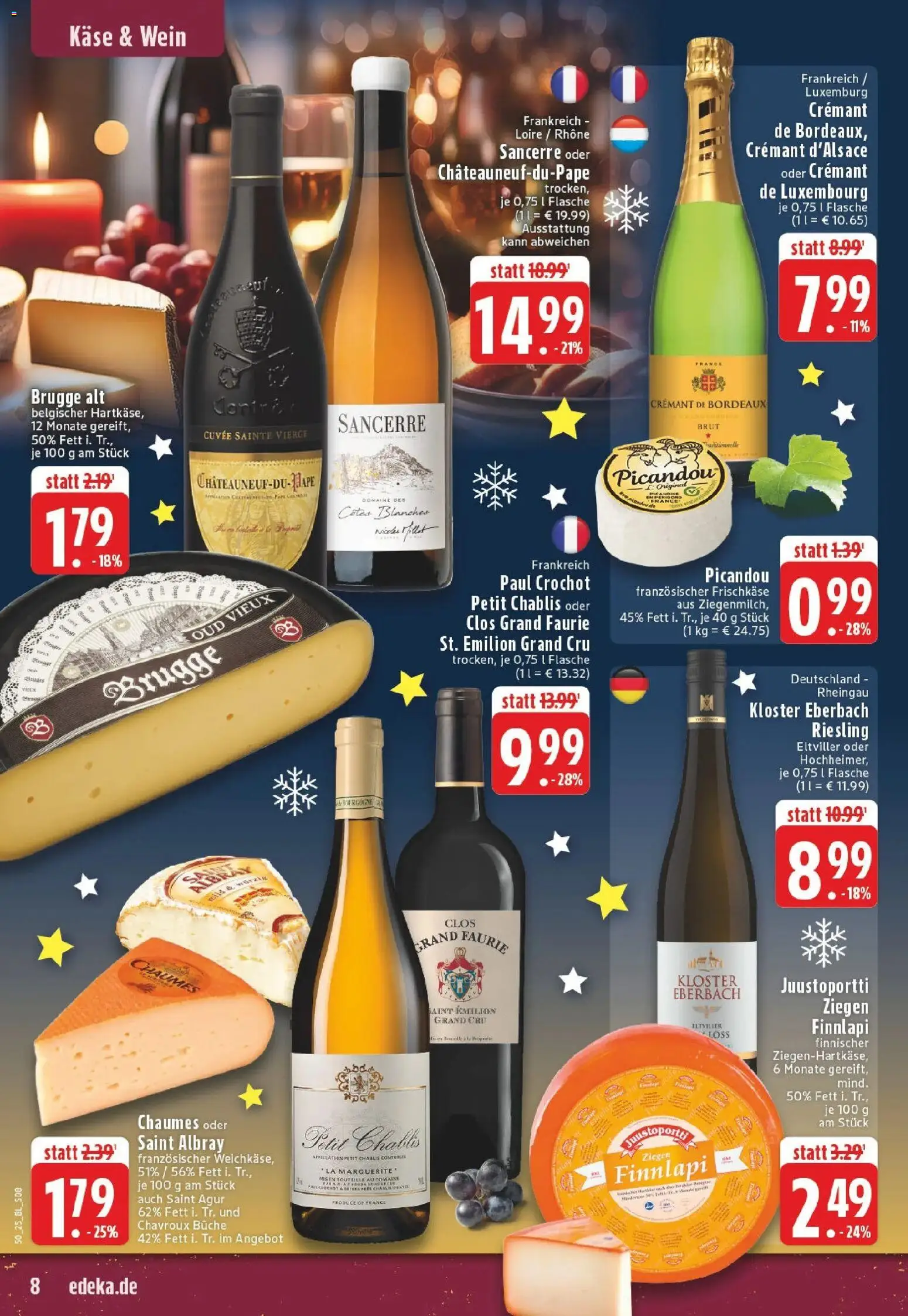 Edeka prospekt Horhausen	 – gültig ab 07.12.2025 | Seite: 8 | Produkte: Käse, Wein, Frischkase