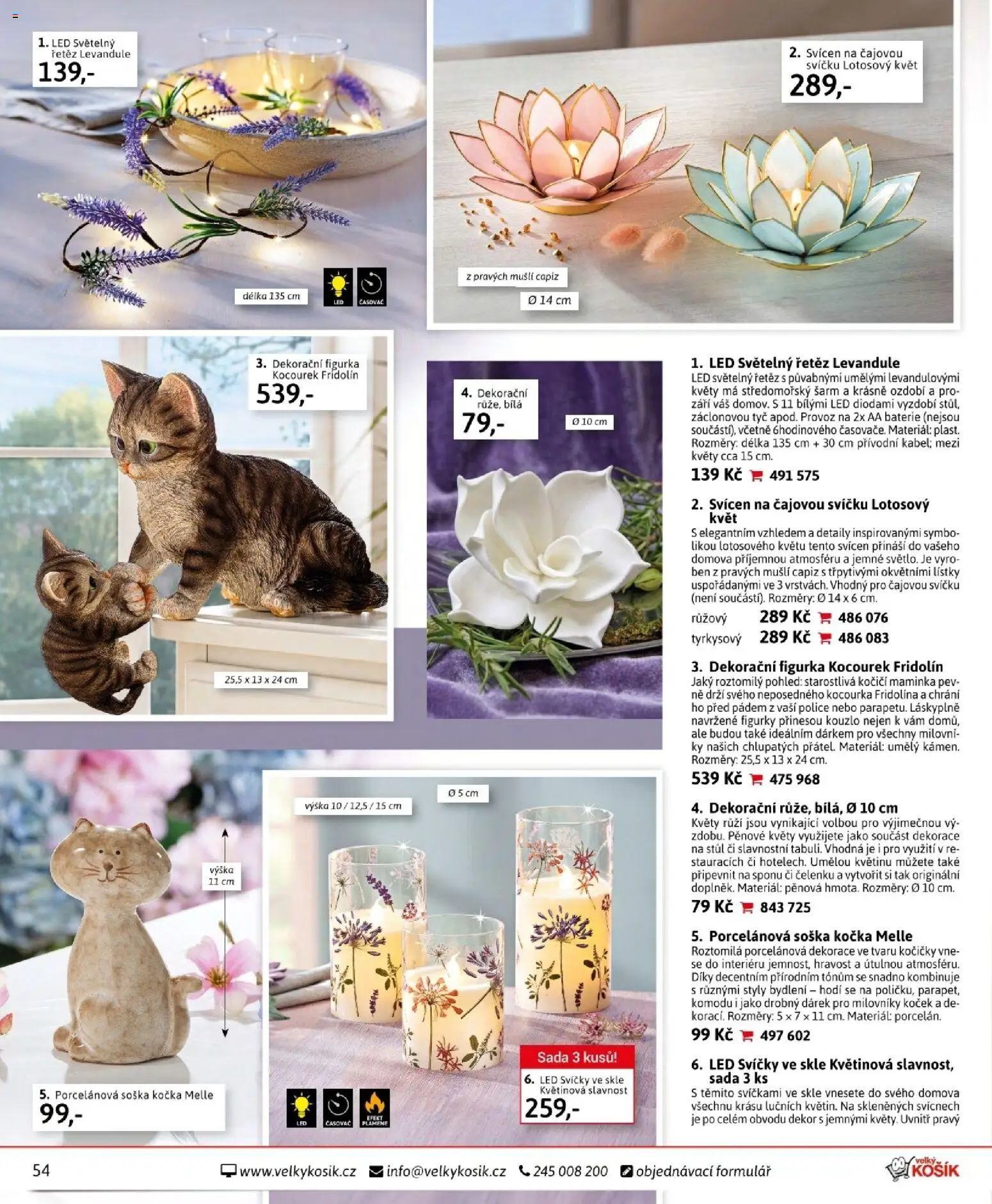 Velký Košík katalog duben 2026 od 01.04.2026 | Strana: 54 | Produkty: Svícen, Časovač, Baterie, Dekorace