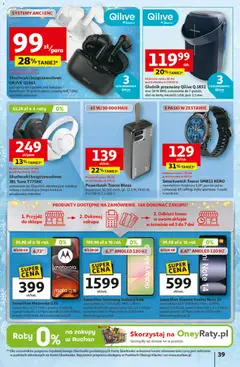 Pogląd oferty "Auchan Gazetka - Święta jak babcię kocham Hipermarket" - ważna od 18.12.2025 | Strona: 39 | Produkty: Smartfon, Głośnik, Powerbank, Bateria