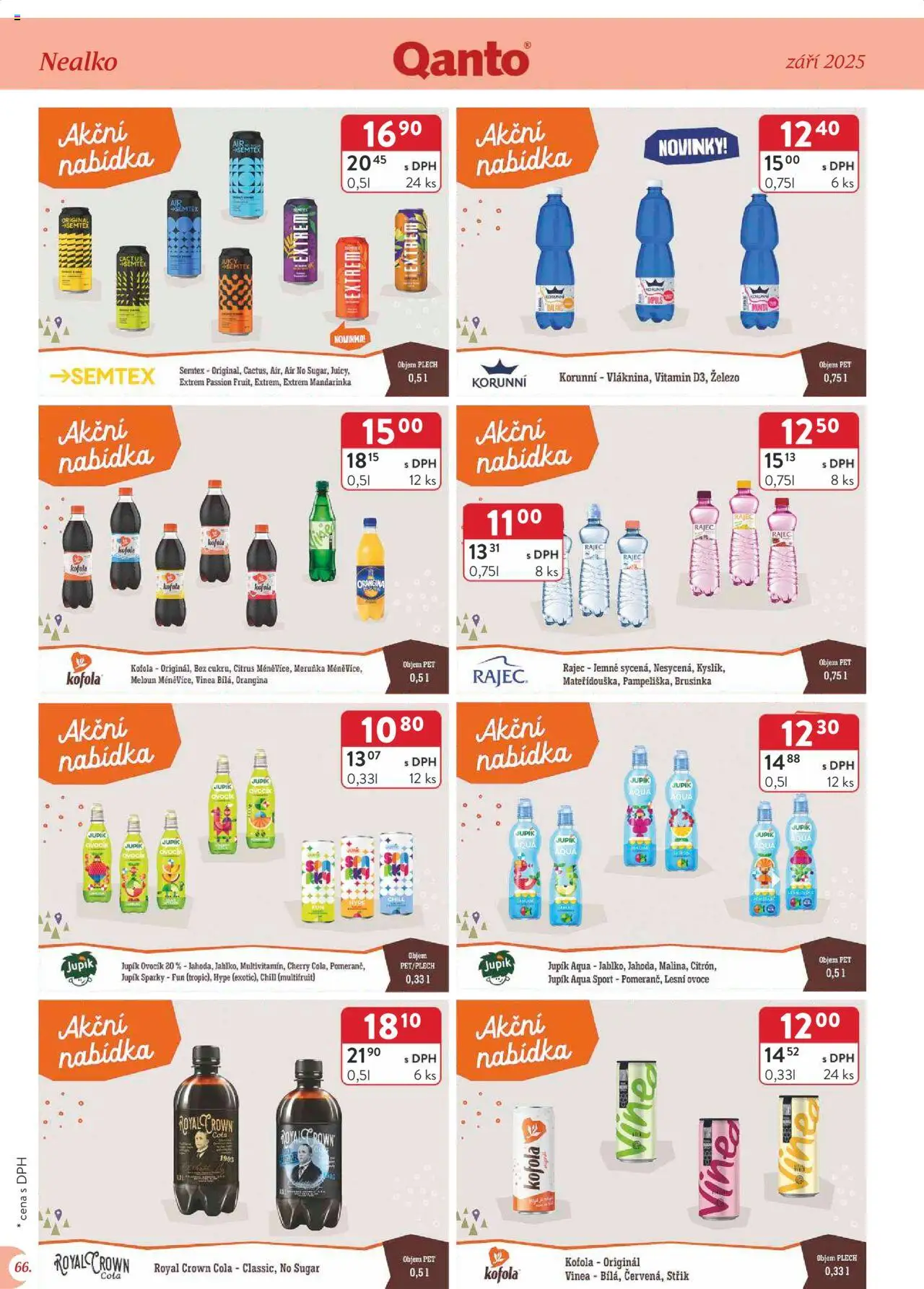 Astur & Qanto leták - Velkoobchod 09/2025 od 01.09.2025 | Strana: 66 | Produkty: Ovoce, Royal Crown Cola, Vinea, Cola