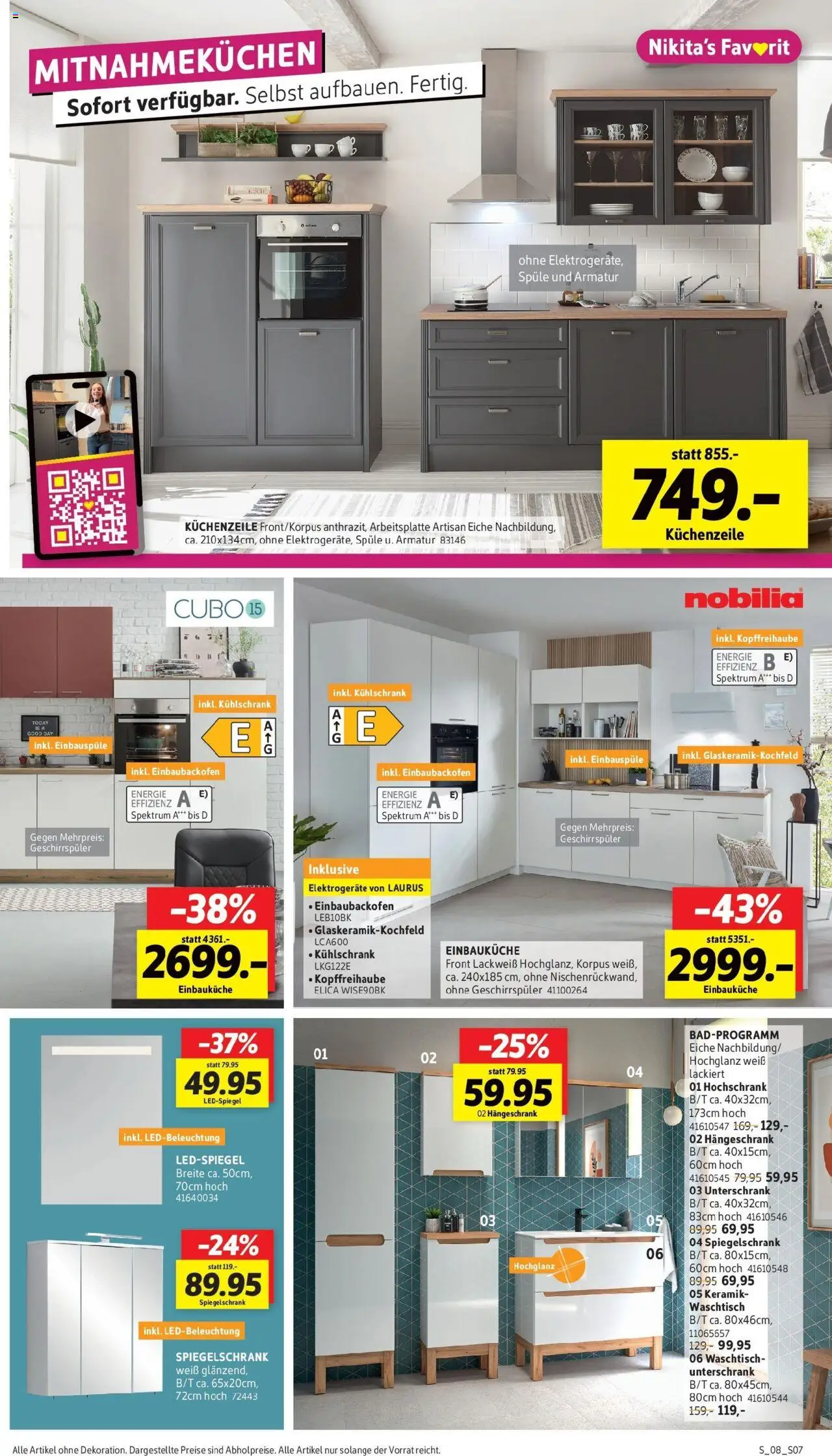 Sconto Prospekt - gültig ab dem 17.05.2025 | Seite: 7 | Produkte: Einbauküche, Kühlschrank, Spiegelschrank, Unterschrank