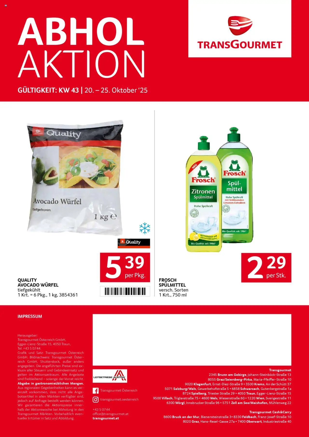 Transgourmet Flugblatt gültig ab 20.10.2025 | Seite: 28 | Produkte: Avocado