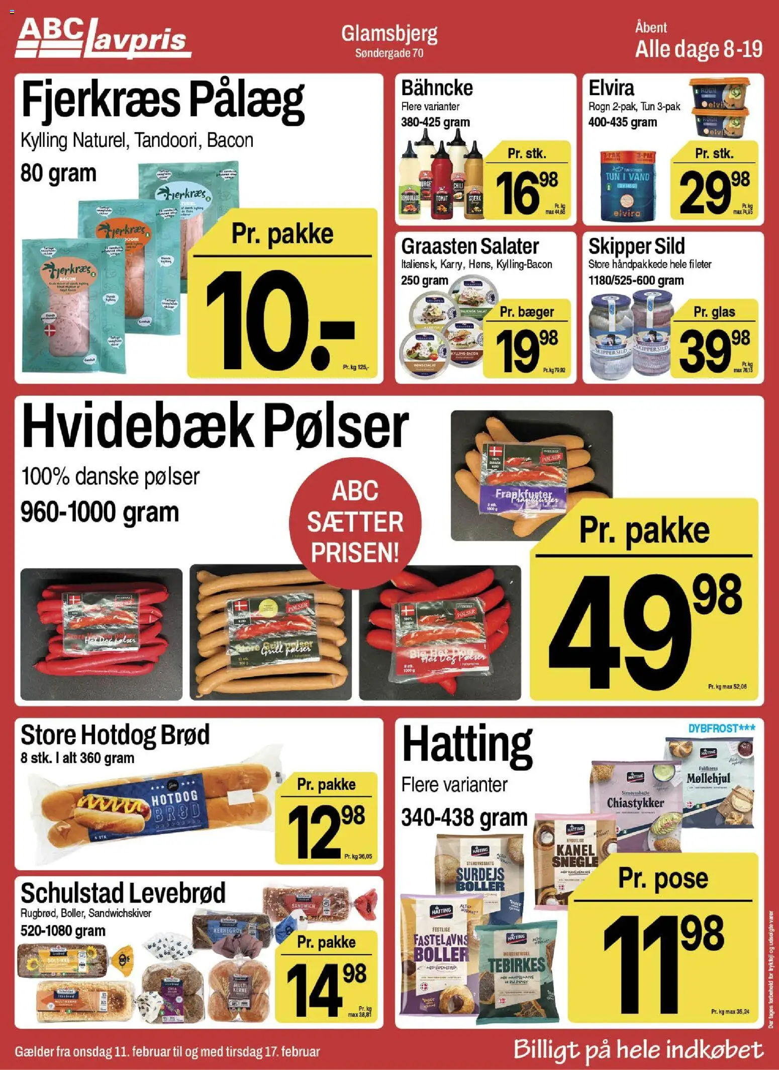 Abc Lavpris tilbudsavis – gyldig fra 11.02.2026 | Side: 6 | Produkter: Brød, Kanel, Pålæg, Tun