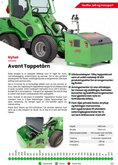 Forhåndsvisning av Felleskjøpet Avant maskiner og redskap gyldig fra 01.05.2025 | Side: 63 | Produkter: Мітла, Vekt, Disktrasa, Вермішель