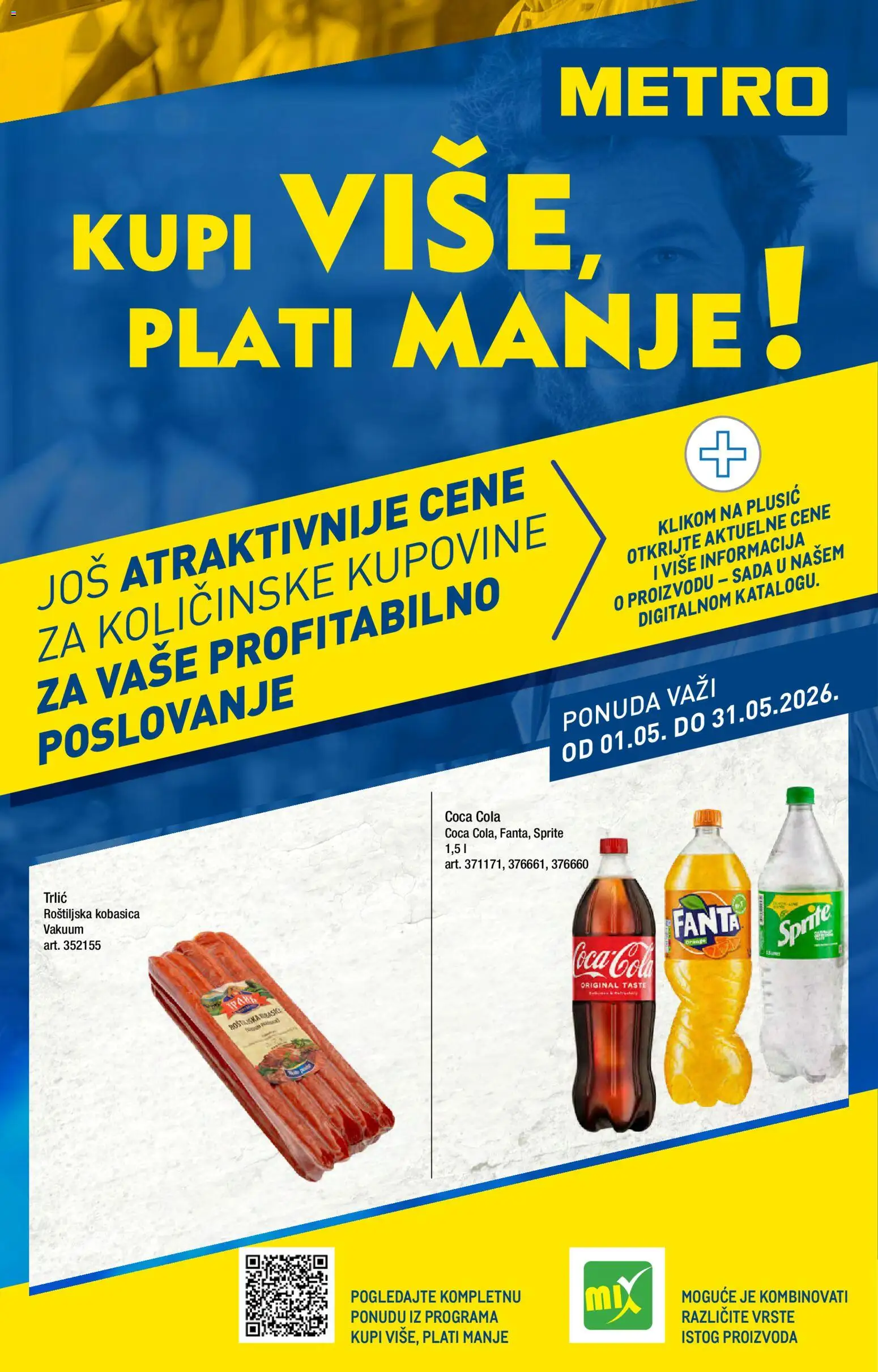Metro katalog - važi od 01.05.2026 | Strana: 1 | Proizvode: Coca Cola, Kobasica