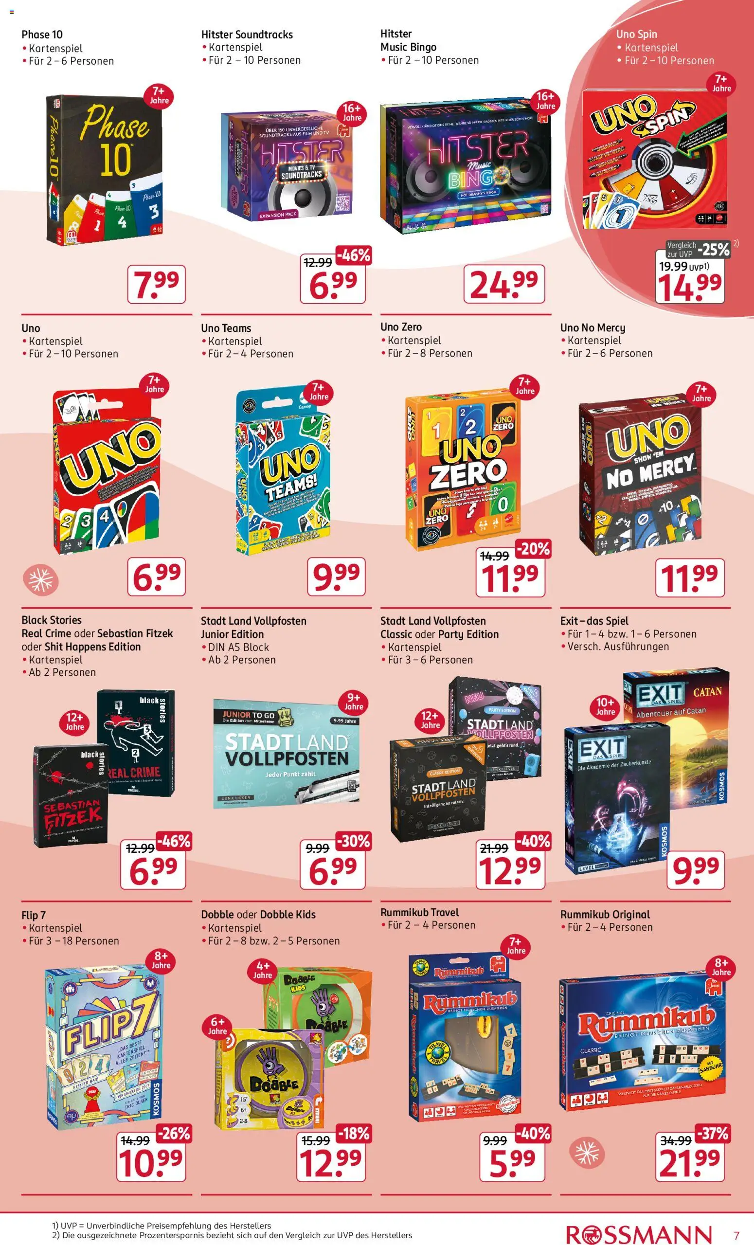Rossmann Spiel & Spaß Aktion zu Weihnachten – gültig ab 15.12.2025 | Seite: 7 | Produkte: Spiel, TV