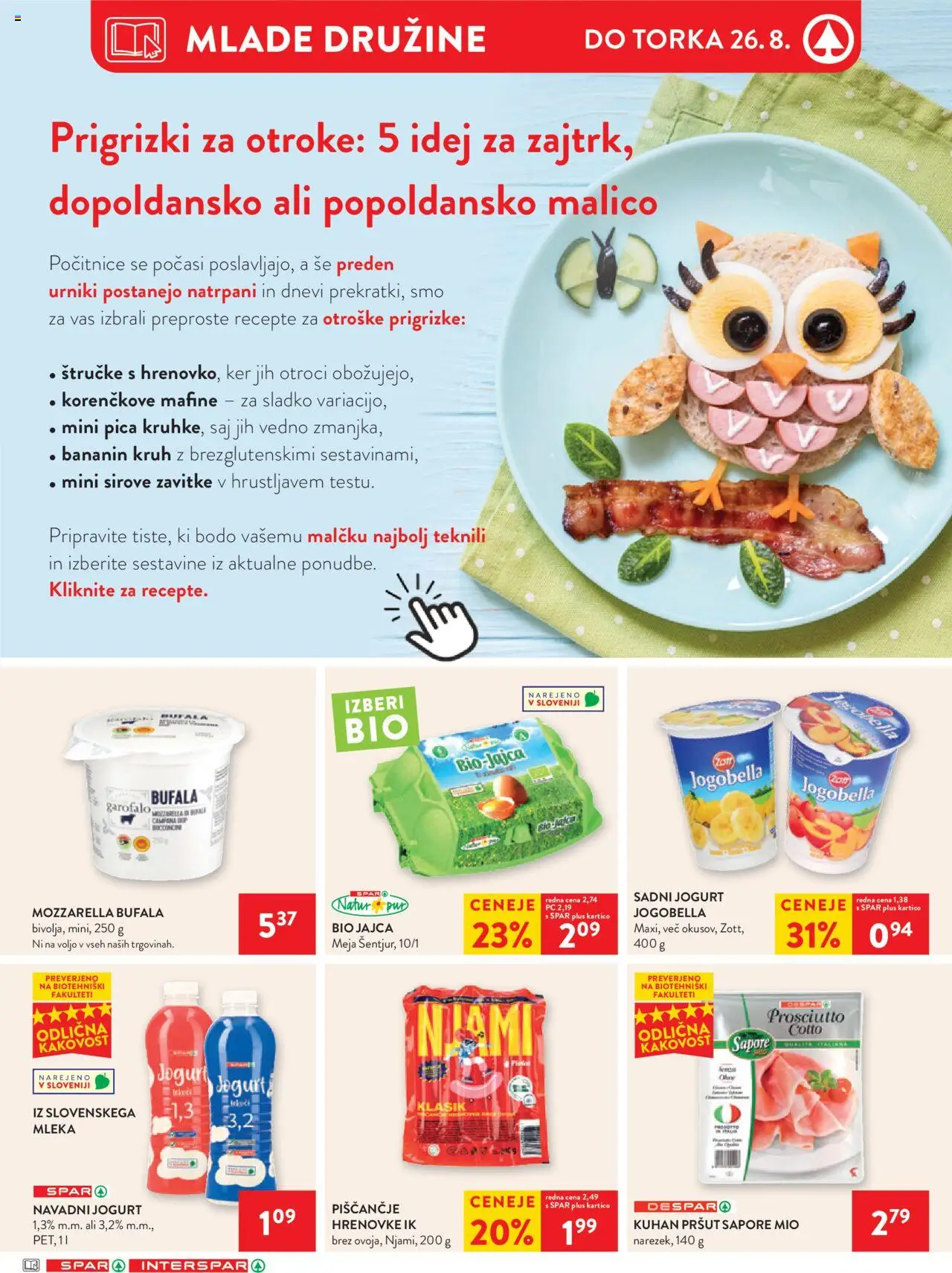 Spar katalog 34/25 │ velja od 20.08.2025 | Stran: 22 | Izdelki: Hrenovke, Jogurt, Jajca, Prigrizki