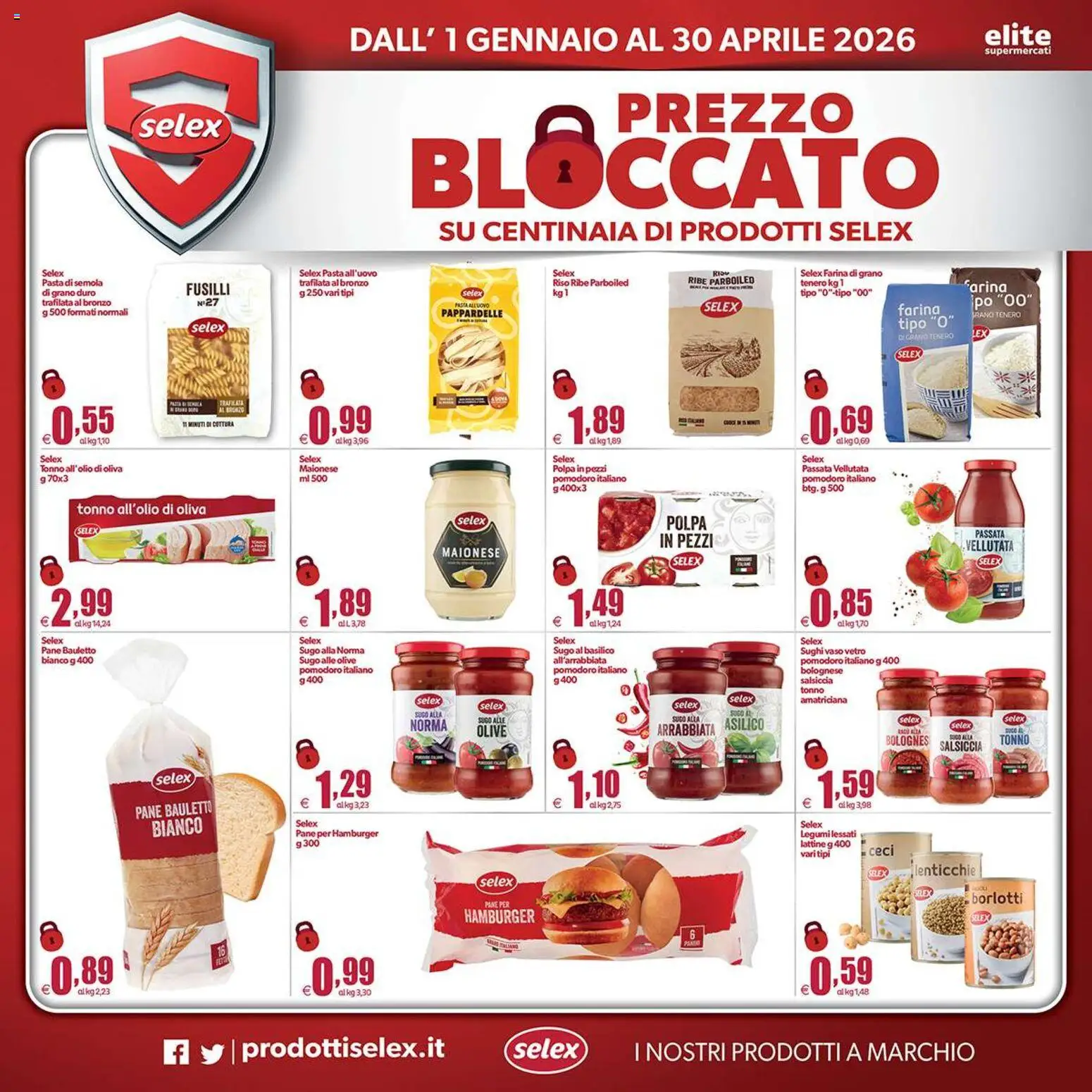 Volantino Elite Supermercati del 01.01.2026 | Pagina: 2 | Prodotti: Lenticchie, Pomodoro, Olive, Tonno