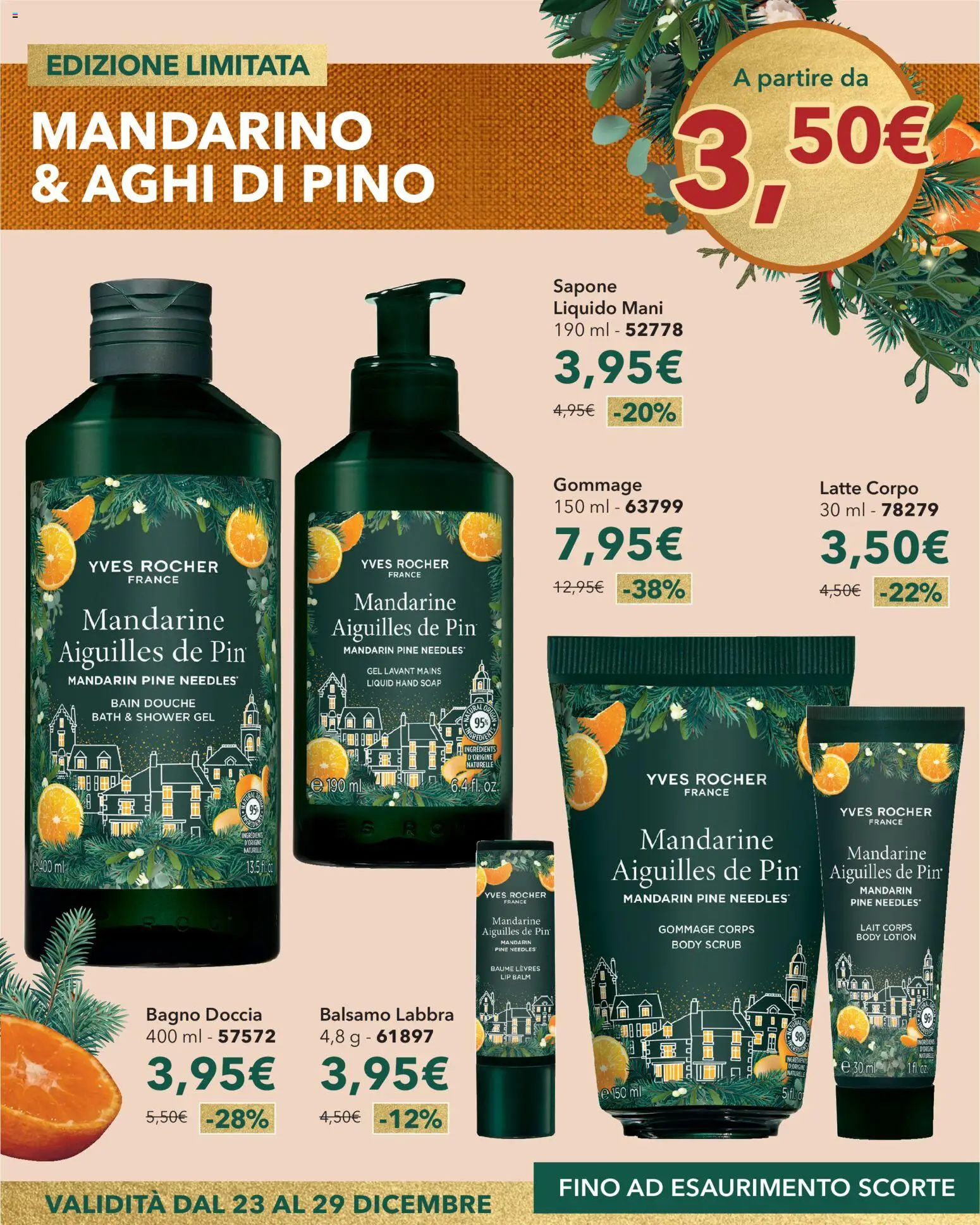 Volantino Yves Rocher del 23.12.2025 | Pagina: 7 | Prodotti: Balsamo, Scrub, Latte, Doccia