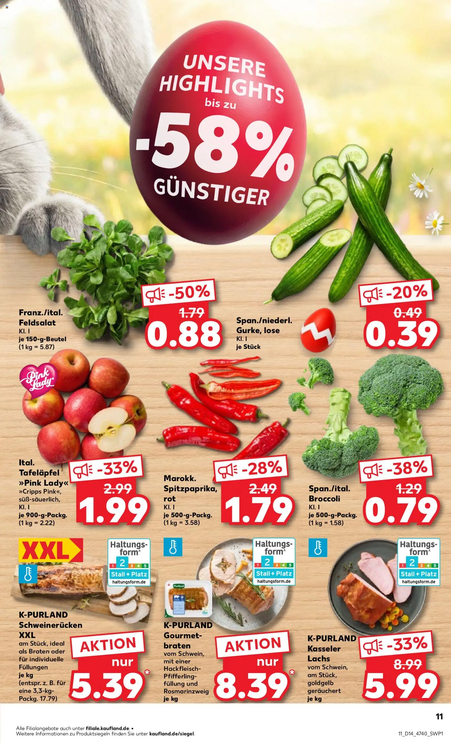 Kaufland Prospekt Hannover	 – gültig ab 02.04.2026 | Seite: 11 | Produkte: Lachs, Schweinerucken, Hackfleisch