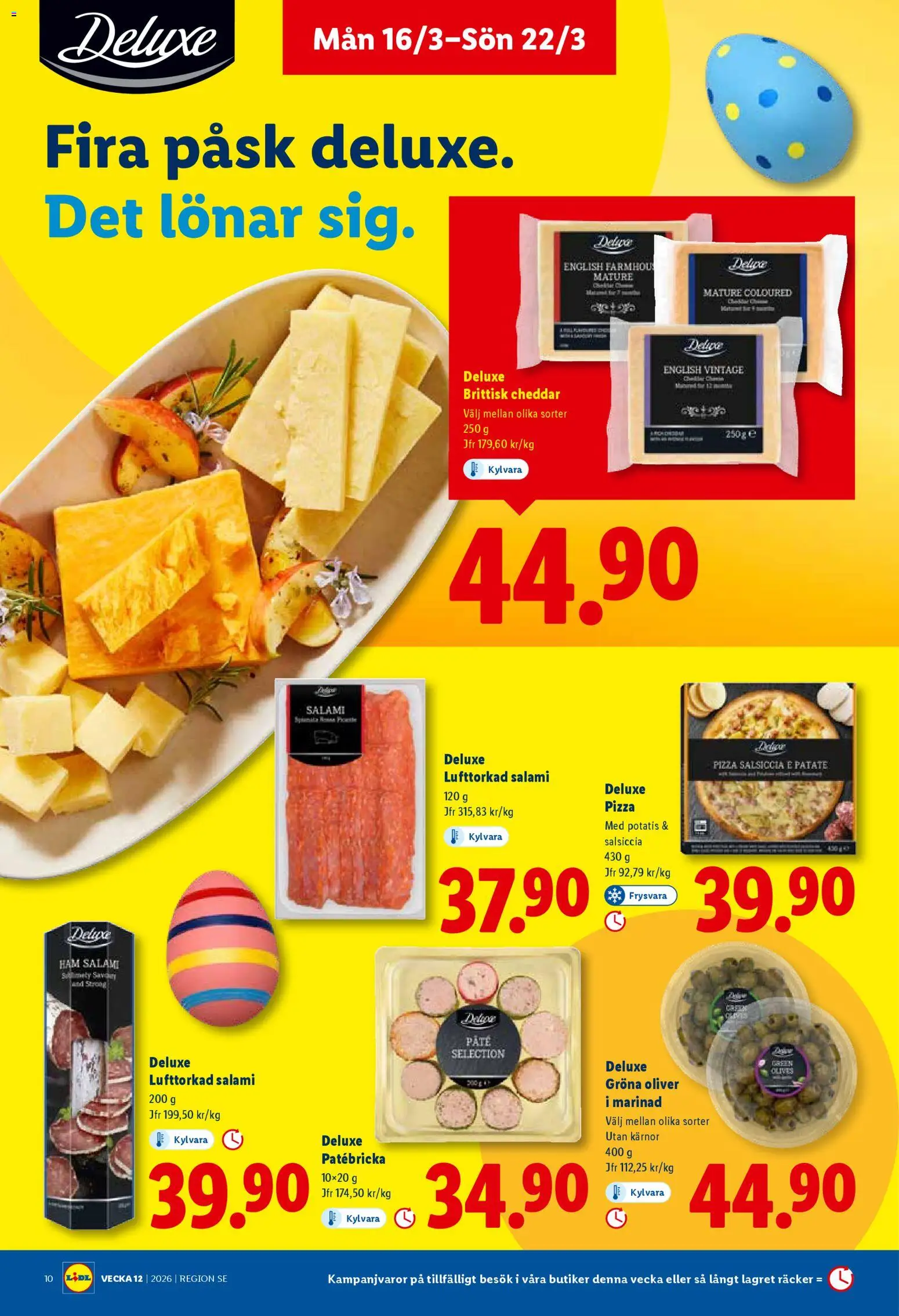 Lidl reklamblad aktuell från 16.03.2026 | Sida: 10 | Produkter: Oliver, Marinad, Cheddar, Potatis