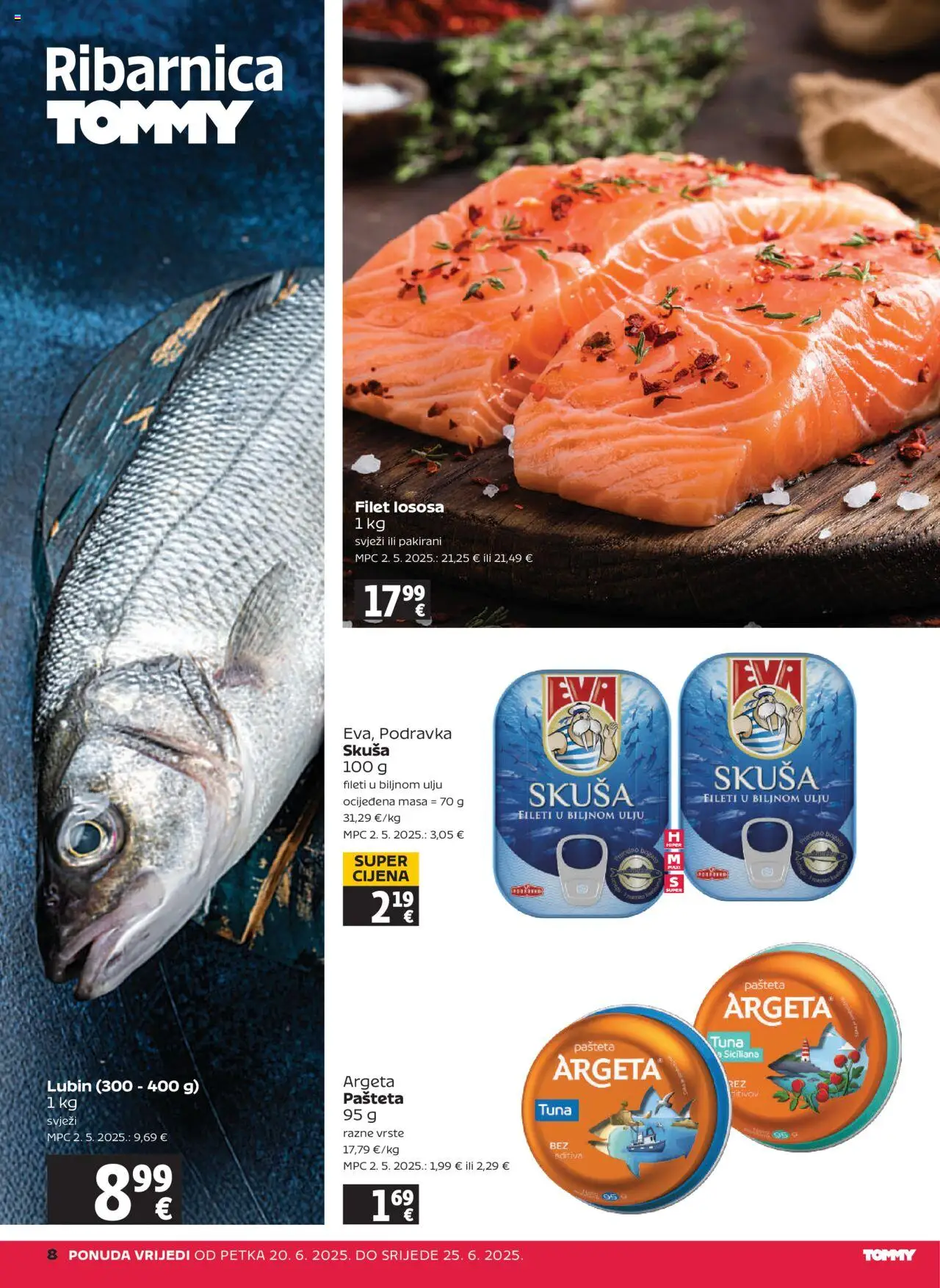Tommy katalog | vrijedi od 20.06.2025 | Stranica: 8 | Proizvodi: Podravka, Pašteta, Skuša, Tuna