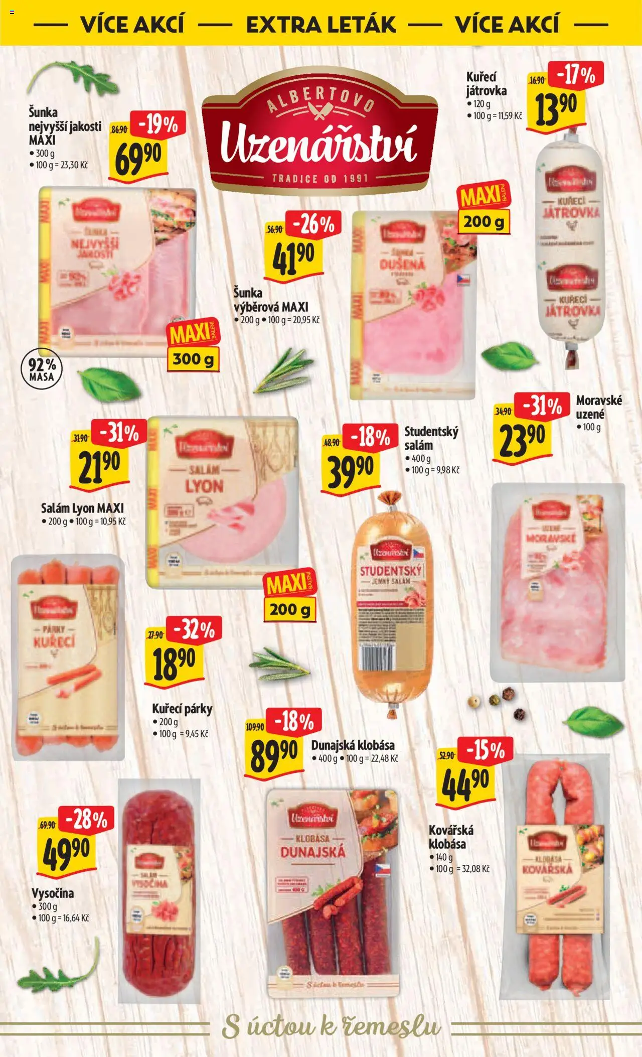 Albert leták - Hypermarket od 22.10.2025 | Strana: 46 | Produkty: Salám, Šunka, Párky, Klobása