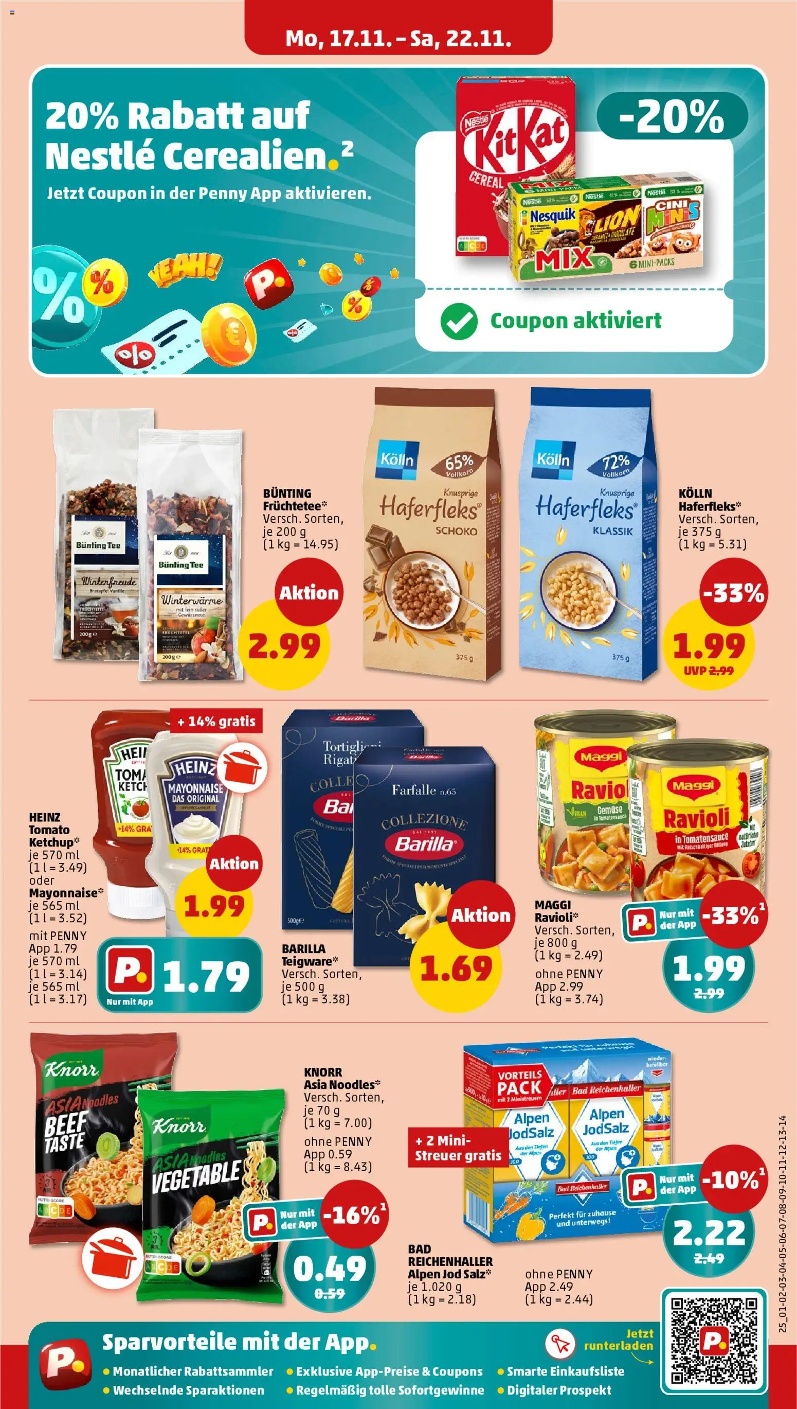 Penny Prospekt 	 – gültig ab 17.11.2025 | Seite: 17 | Produkte: Nesquik, Barilla, Bad, Mayonnaise