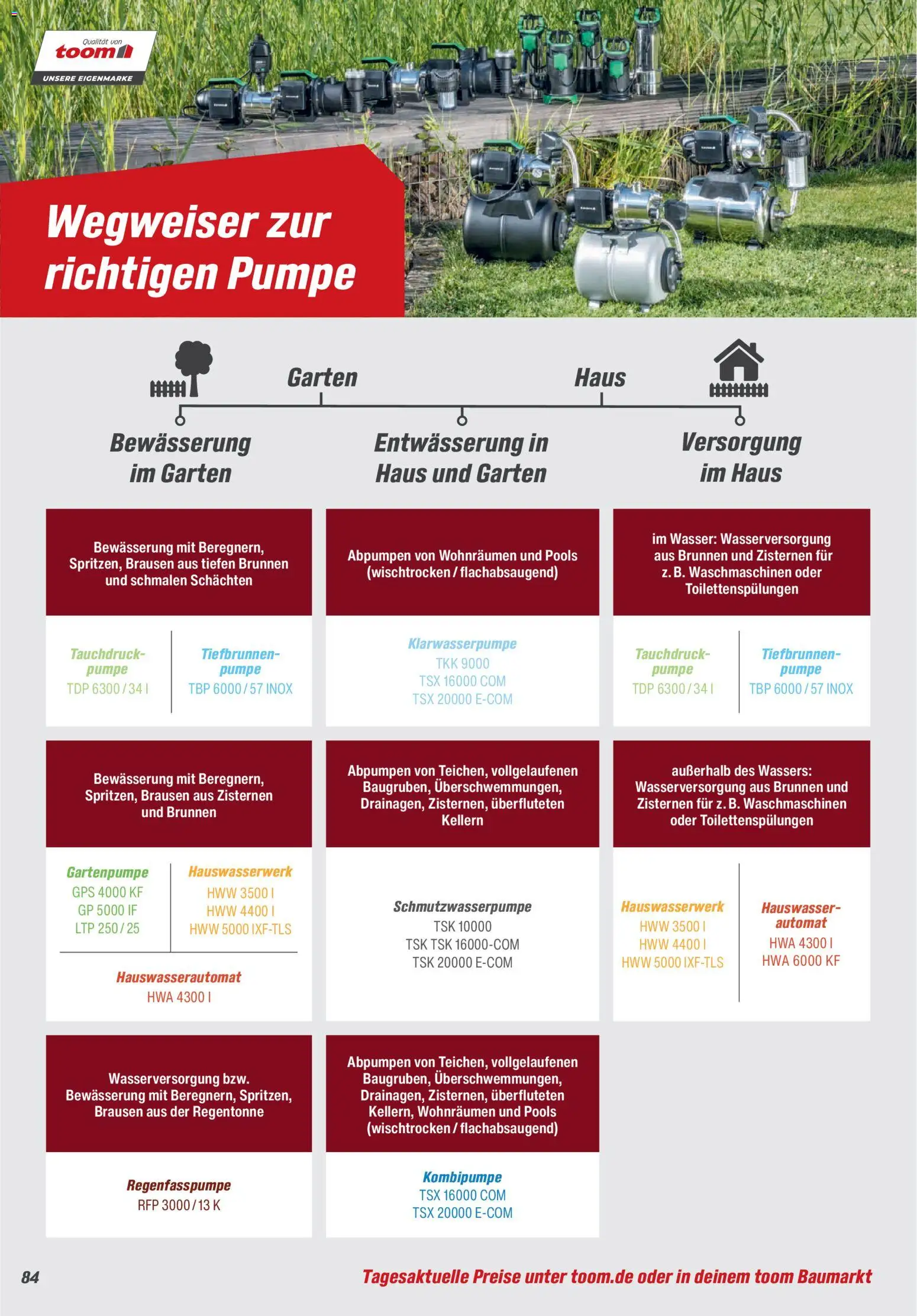 Toom Baumarkt Gartenpflege & Teich 2026 – gültig ab 20.02.2026 | Seite: 84 | Produkte: Wasser