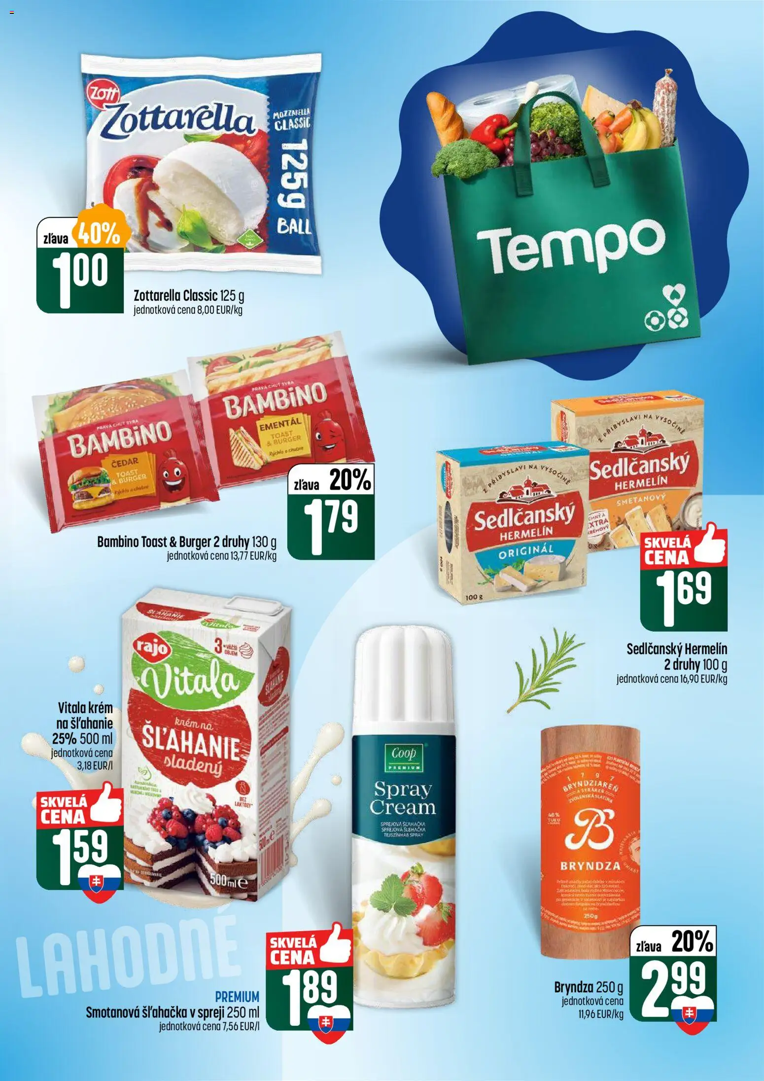 Nové COOP Jednota akcie – leták je platný od 22.01.2026 | Strana: 23 | Produkty: Mozzarella, Bryndza, Krém, Šľahačka