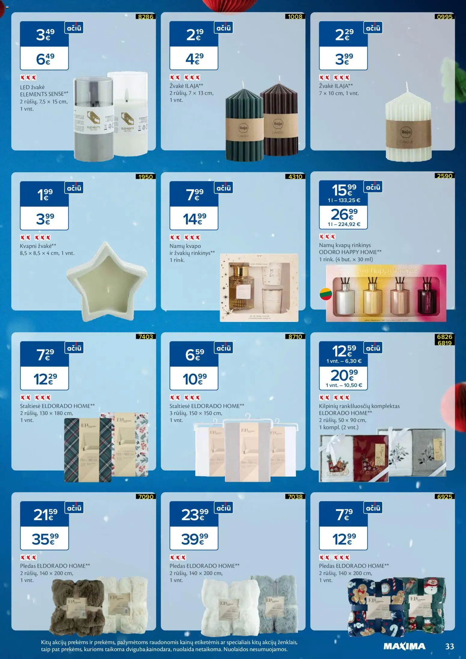 MAXIMA akcijos nuo 04.11.2025 | Puslapis: 33 | Prekių: Staltiesė, Pledas