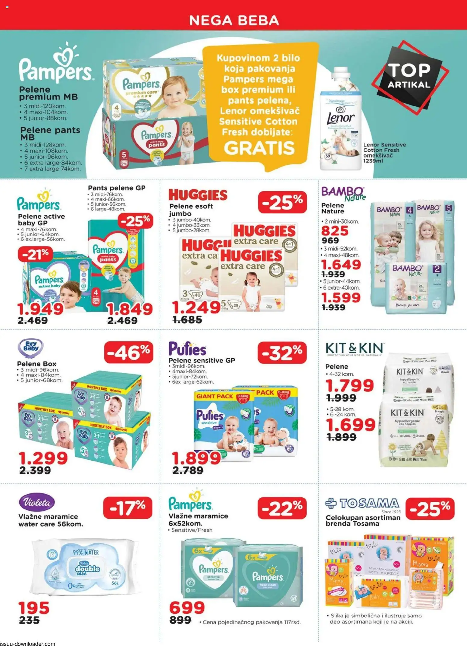 Aksa katalog - važi od 31.10.2025 | Strana: 8 | Proizvode: Pampers, Lenor, Vlažne maramice, Pelene