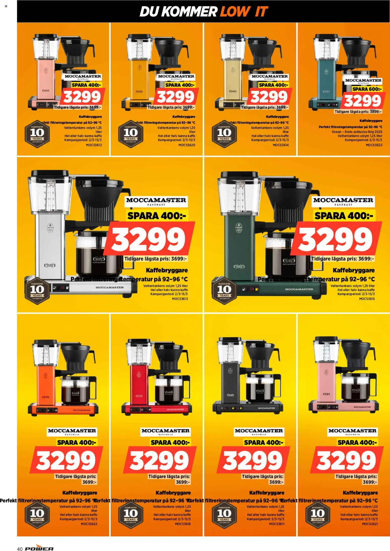 Power reklamblad aktuell från 02.03.2026 | Sida: 40 | Produkter: Kaffebryggare, Kaffe