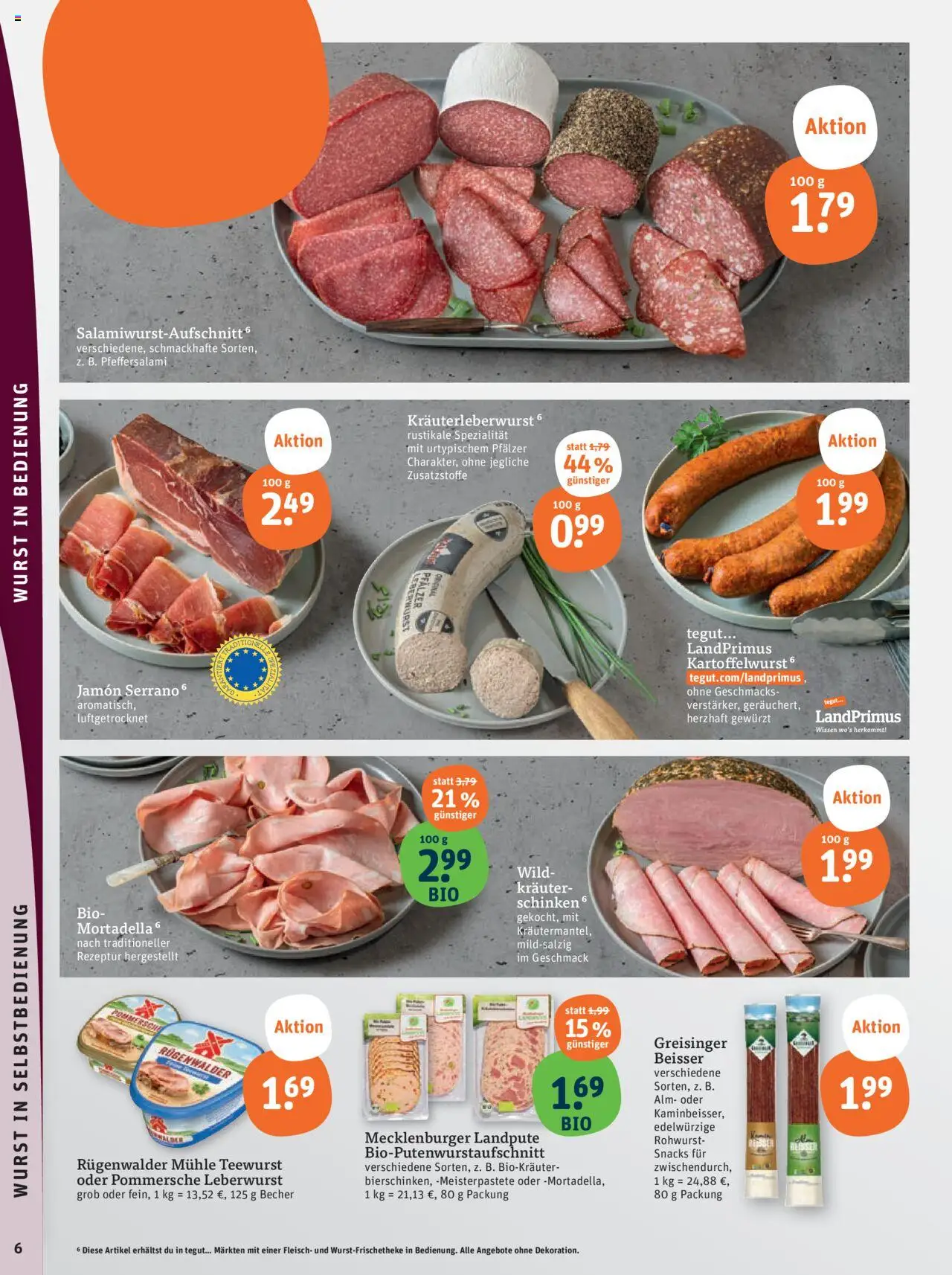 Tegut Prospekt – gültig ab 13.10.2025 | Seite: 8 | Produkte: Mühle, Wurst, Schinken, Fleisch