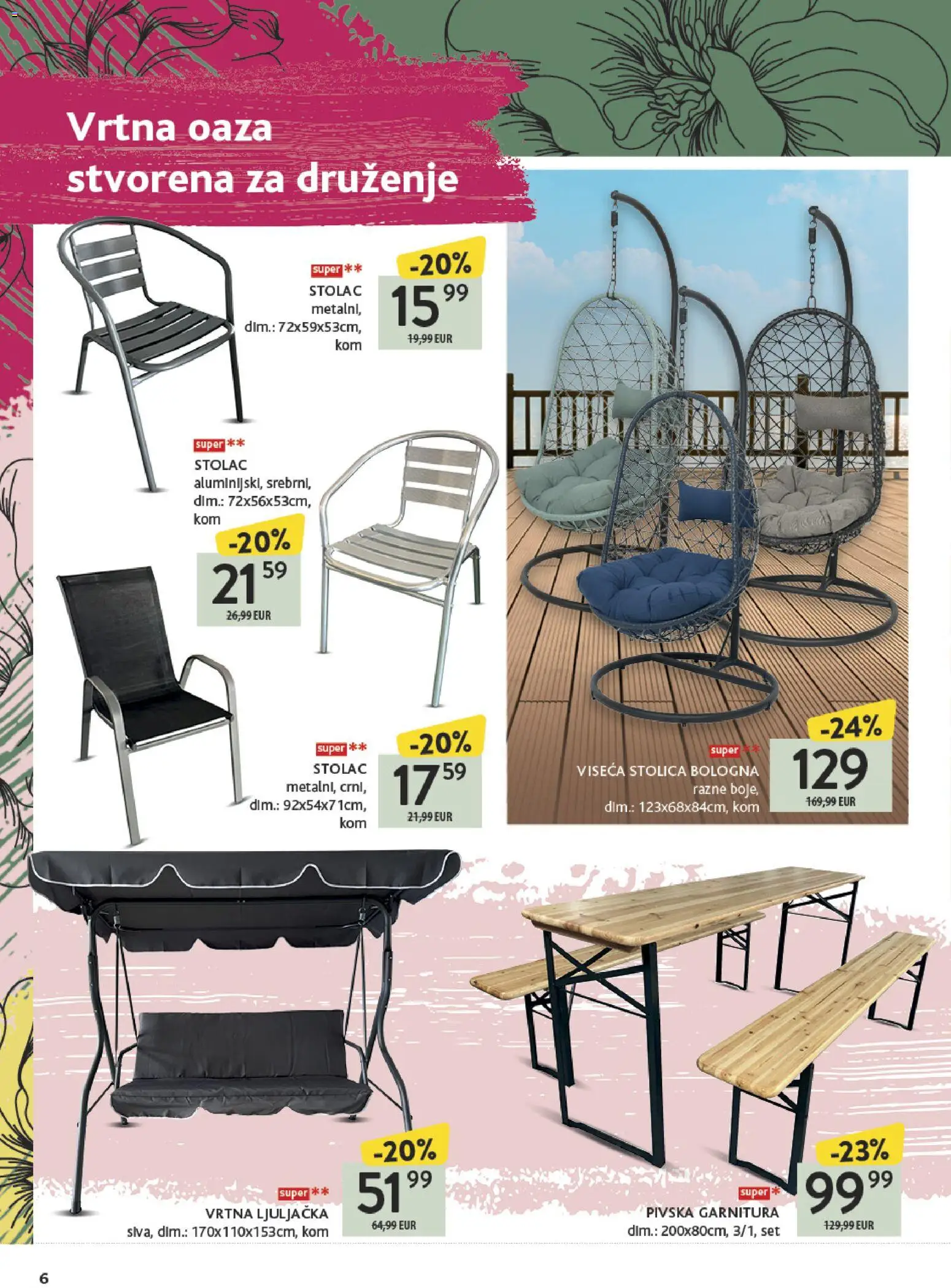 Konzum katalog | vrijedi od 23.03.2026 | Stranica: 6 | Proizvodi: Stolica, Ljuljačka