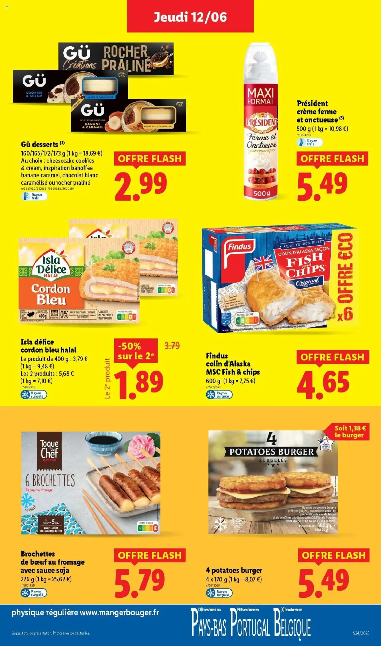  | Page: 19 | Produits: Sauce soja sucrée, Cordon bleu, Crème, Viande bovine