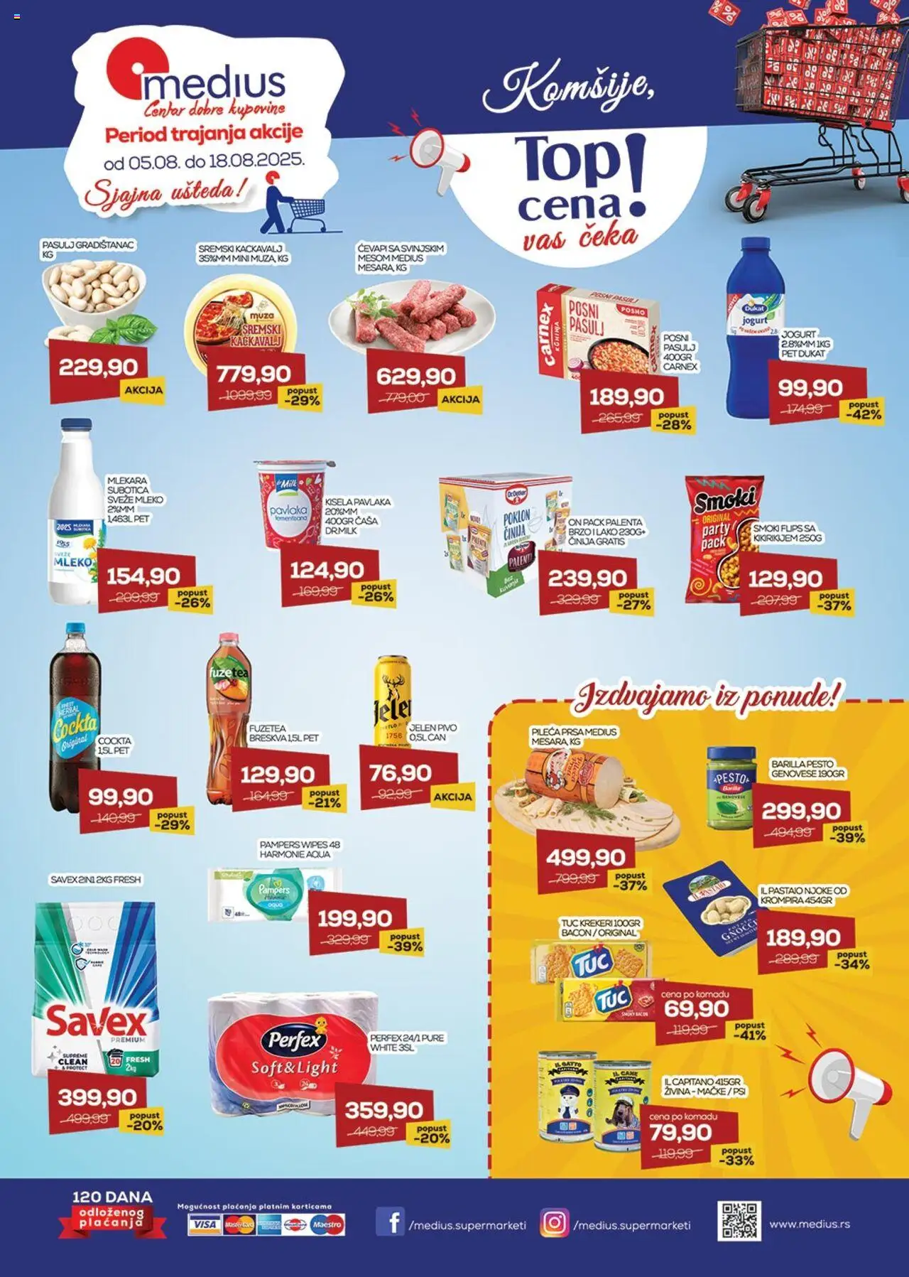 Medius katalog - važi od 05.08.2025 | Strana: 1 | Proizvode: Pasulj, Sveže mleko, Njoke, Pivo