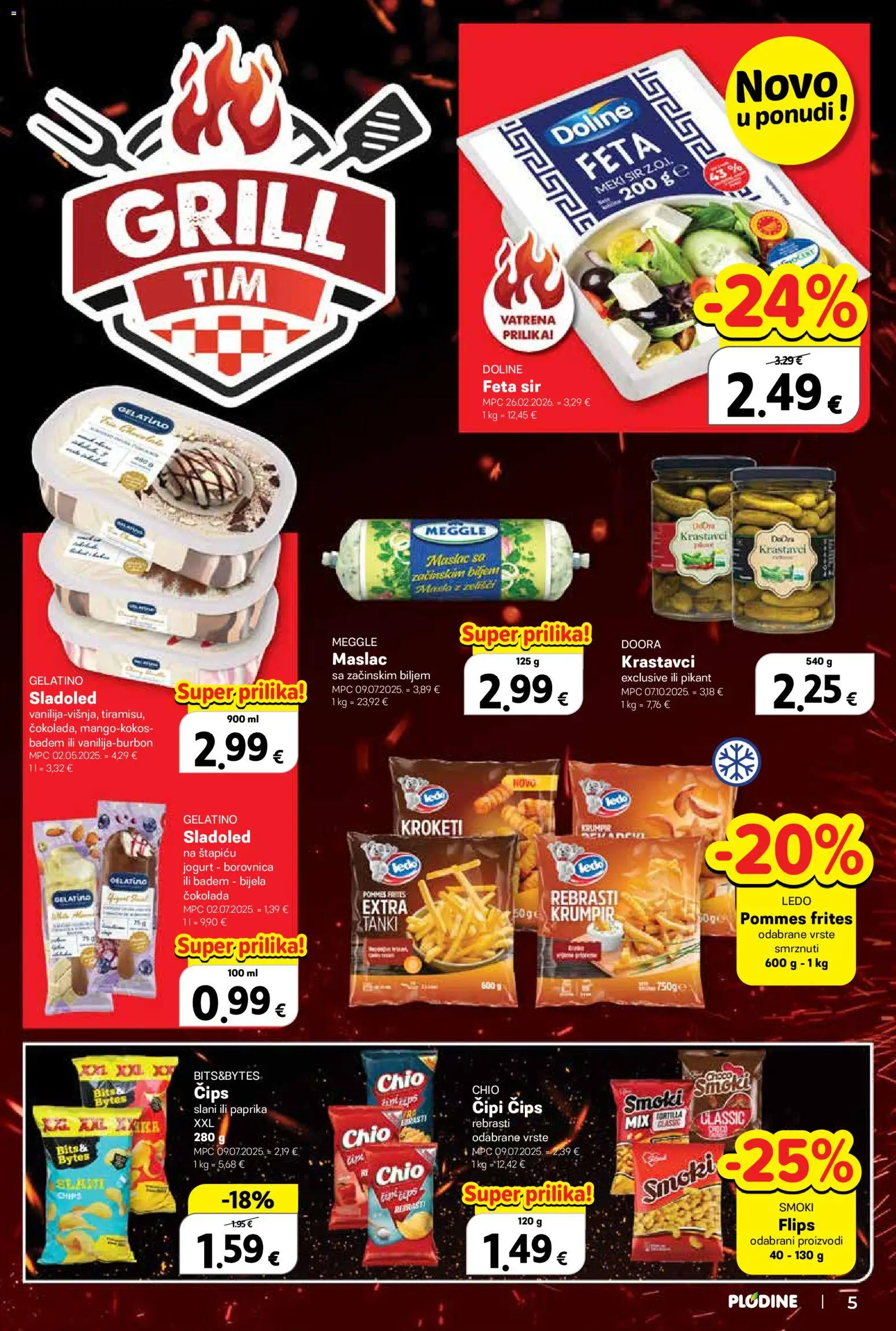 Plodine katalog | vrijedi od 08.04.2026 | Stranica: 5 | Proizvodi: Čokolada, Paprika, Sladoled, Badem