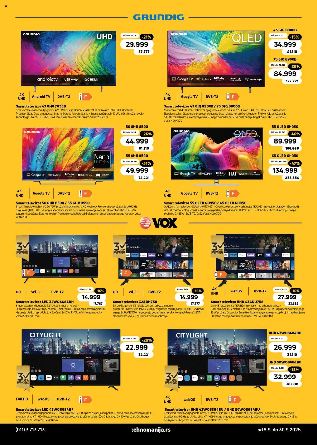 Tehnomanija katalog - važi od 08.09.2025 | Strana: 11 | Proizvode: Smart televizor, Televizor, USB