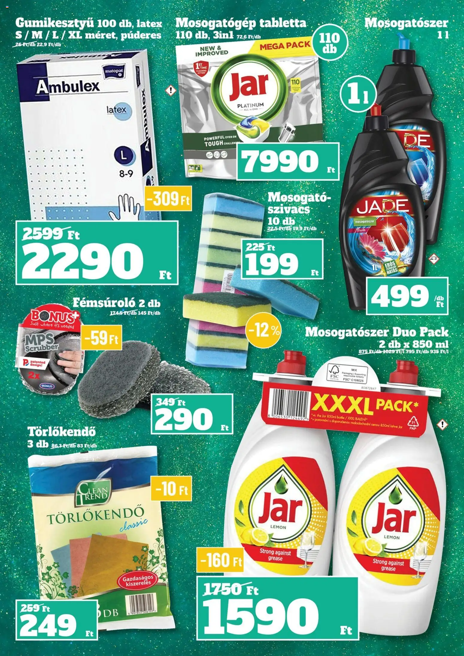 Family Diszkont akciós ujság - amely érvényes a következő dátumtól: 19.02.2026 | Oldal: 15 | Termékek: Mosogatógép, Törlőkendő, Gumikesztyű, Mosogatógép tabletta