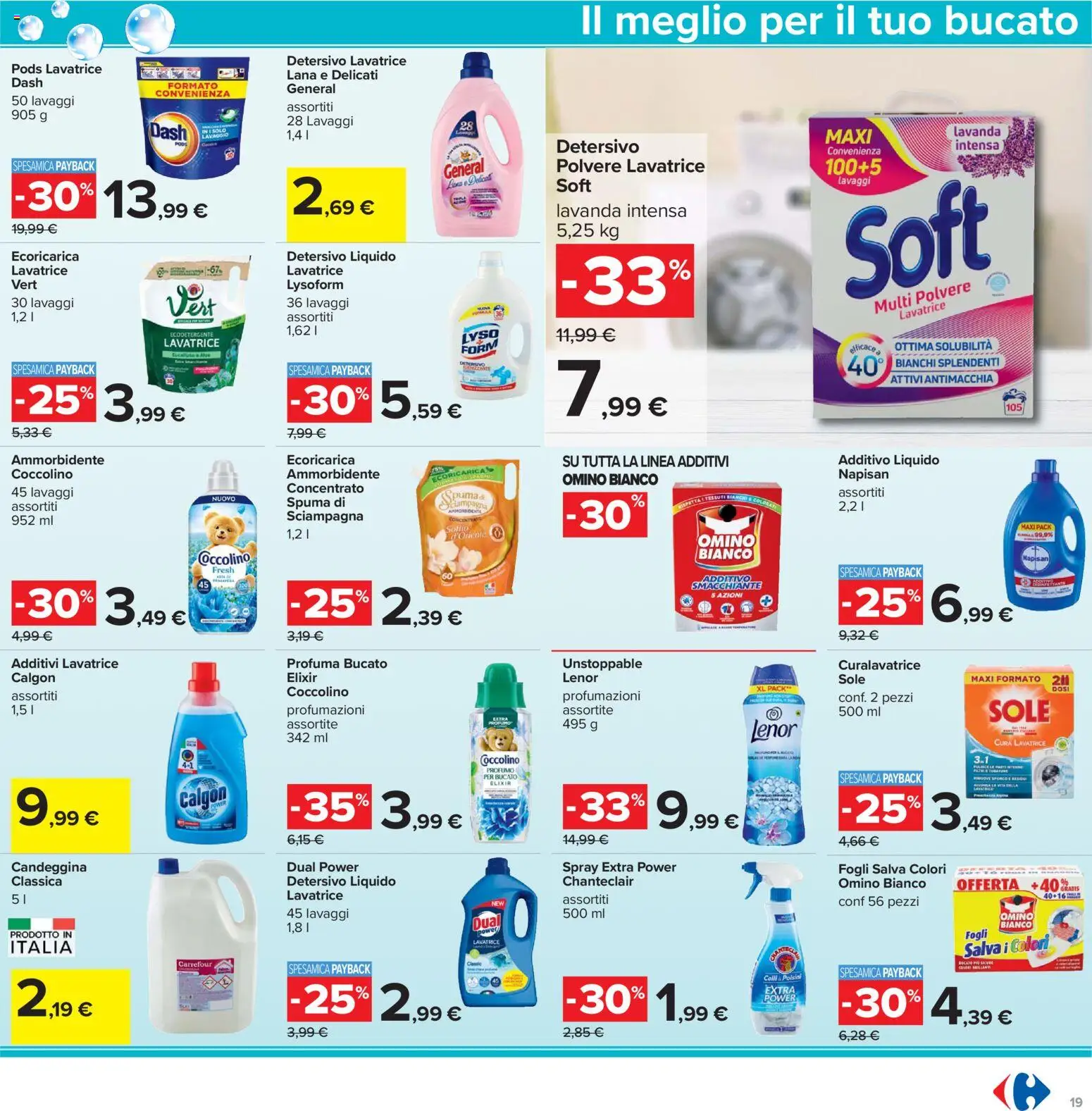 Volantino Carrefour del 07.04.2026 | Pagina: 19 | Prodotti: Candeggina, Lavatrice, Lavanda, Profumo
