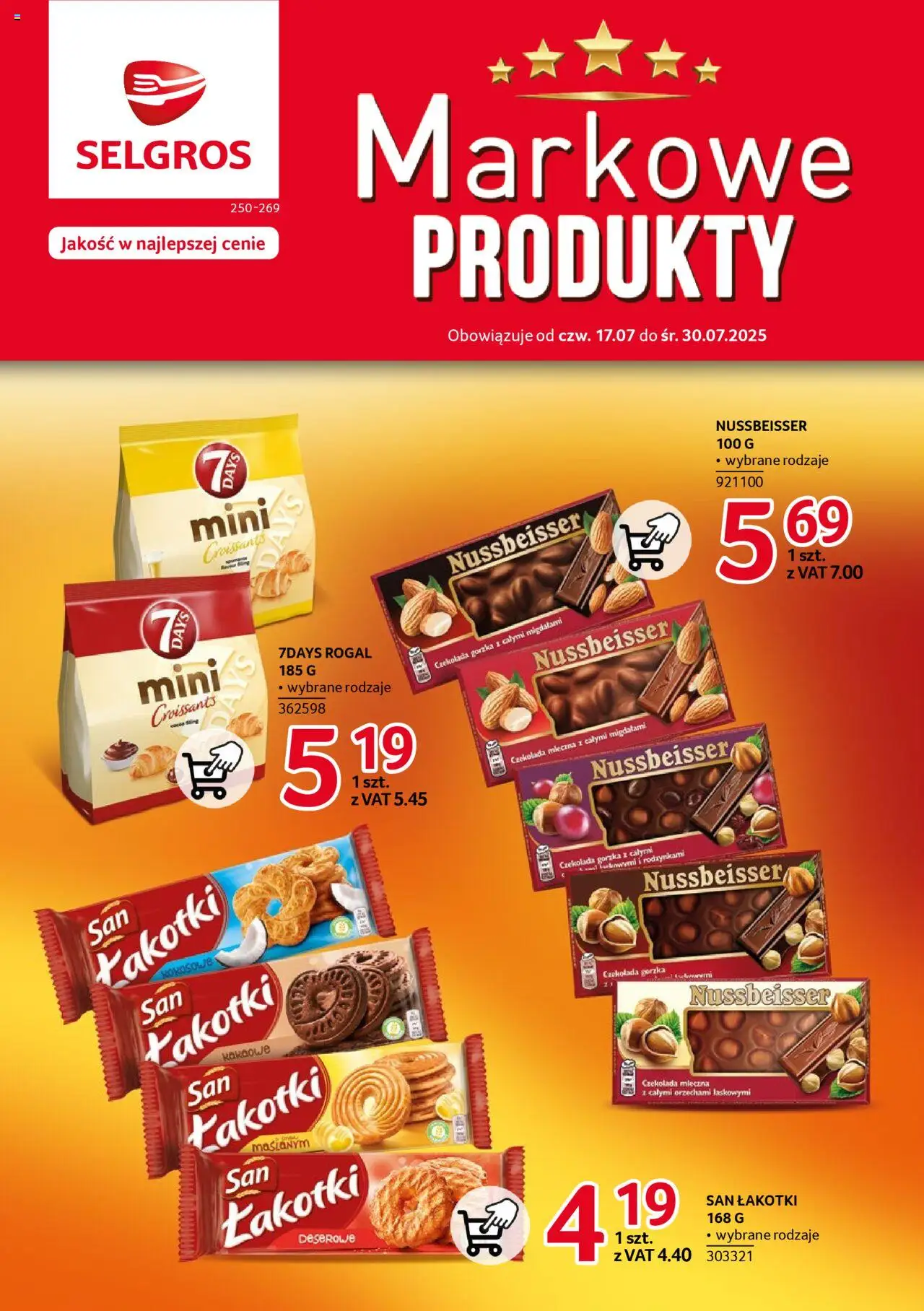 Selgros cash&carry Gazetka - Markowe produkty od 17.07.2025 | Strona: 1 | Produkty: Czekolada mleczna, Czekolada gorzka, Czekolada