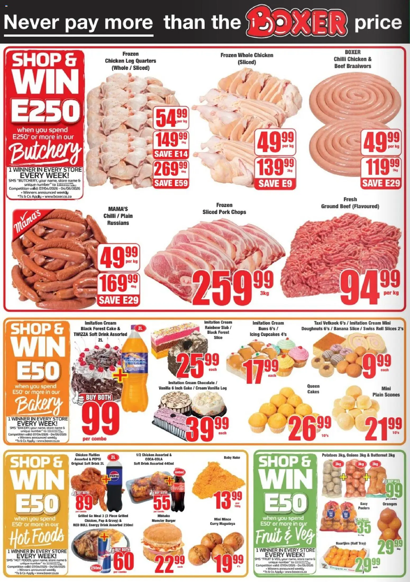 New Boxer catalogue – valid from 07.04.2026 | Page: 2 | Products: Tray, Buns, Cream, Gravy